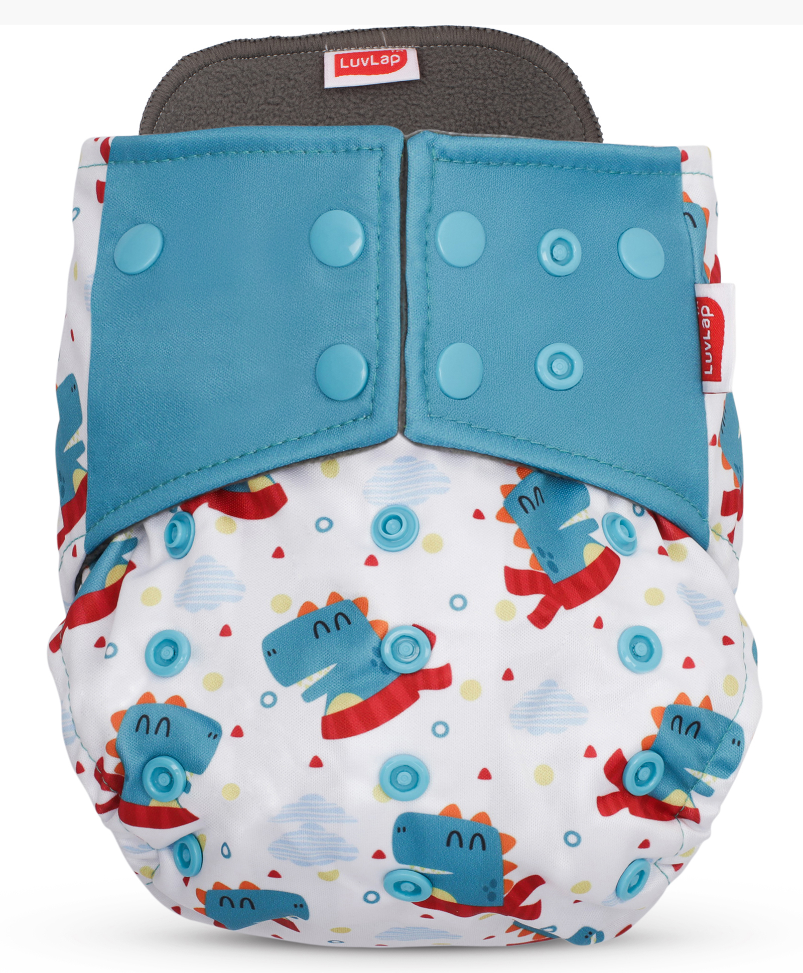 luvlap Luv Lap Double Leak Guard Reusable Bamboo Cloth Diaper - White-picture-45