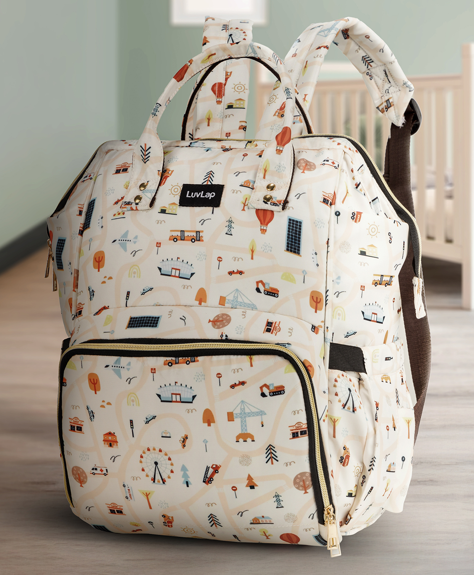 luvlap Luv Lap Multifunctional Waterproof Diaper Bag - White-picture-11