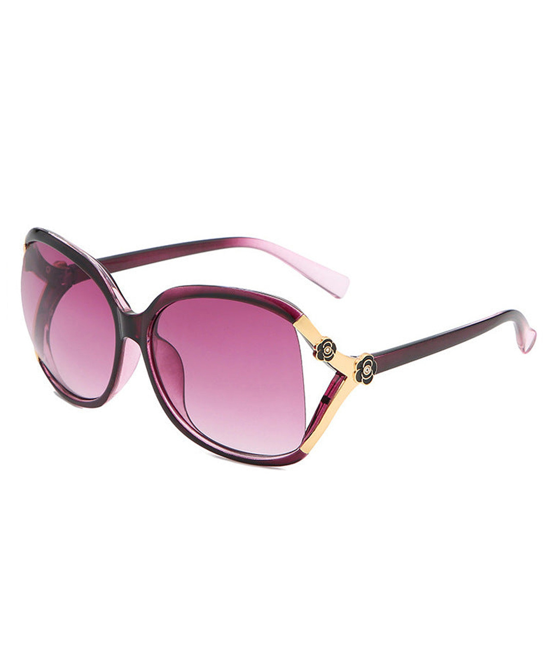 SYGA Women Rose Sunglasses Large Frame Retro Versatile Glasses (Purple)-picture-17