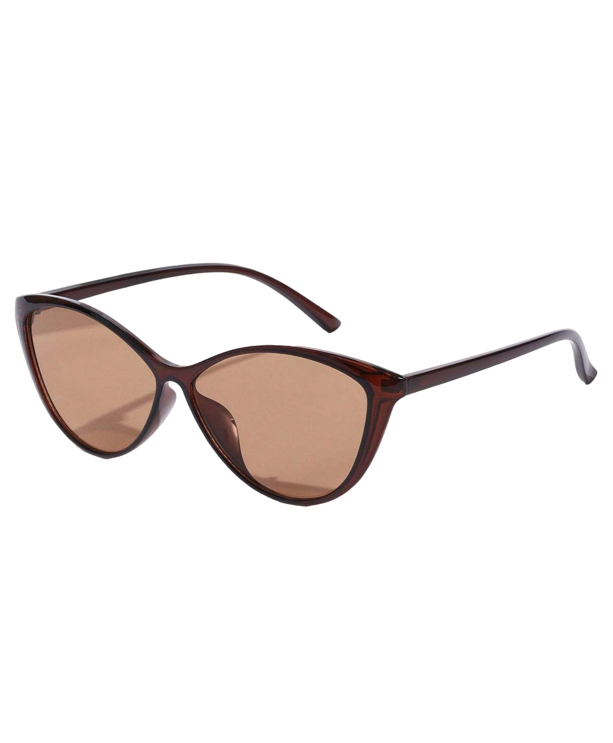 SYGA Style Cat-Eye Ultra-Light Sunglasses Anti-UV Big Face Myopia Sunglasses(Black frame brown)-image-46