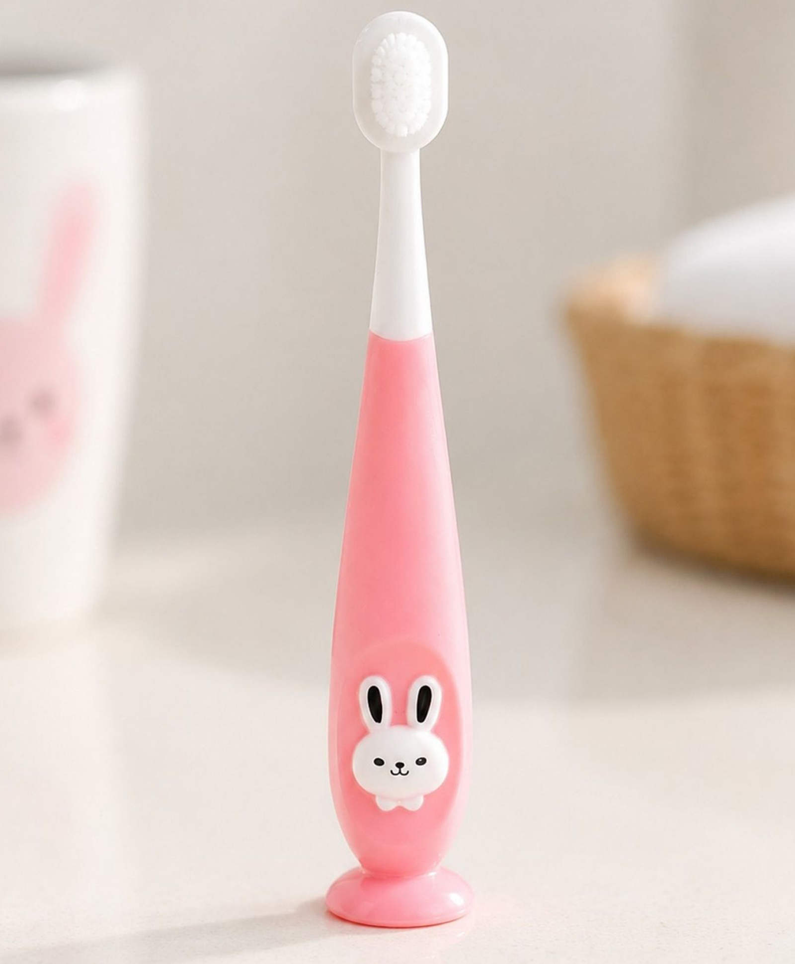 THE LITTLE LOOKERS Baby Toothbrush I Supersoft Bristles & Section Cup Base Tooth Brush for Kids/Babies/Toddlers - Pink (Pack of 1)-image-46