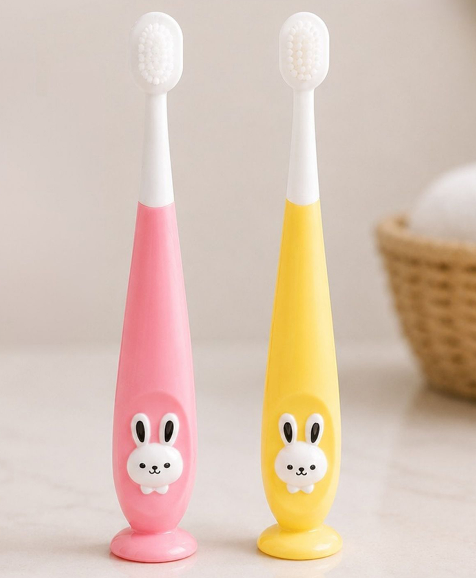 THE LITTLE LOOKERS Baby Toothbrush I Supersoft Bristles & Section Cup Base Tooth Brush for Kids/Babies/Toddlers - Pink & Yellow (Pack of 2)-image-22