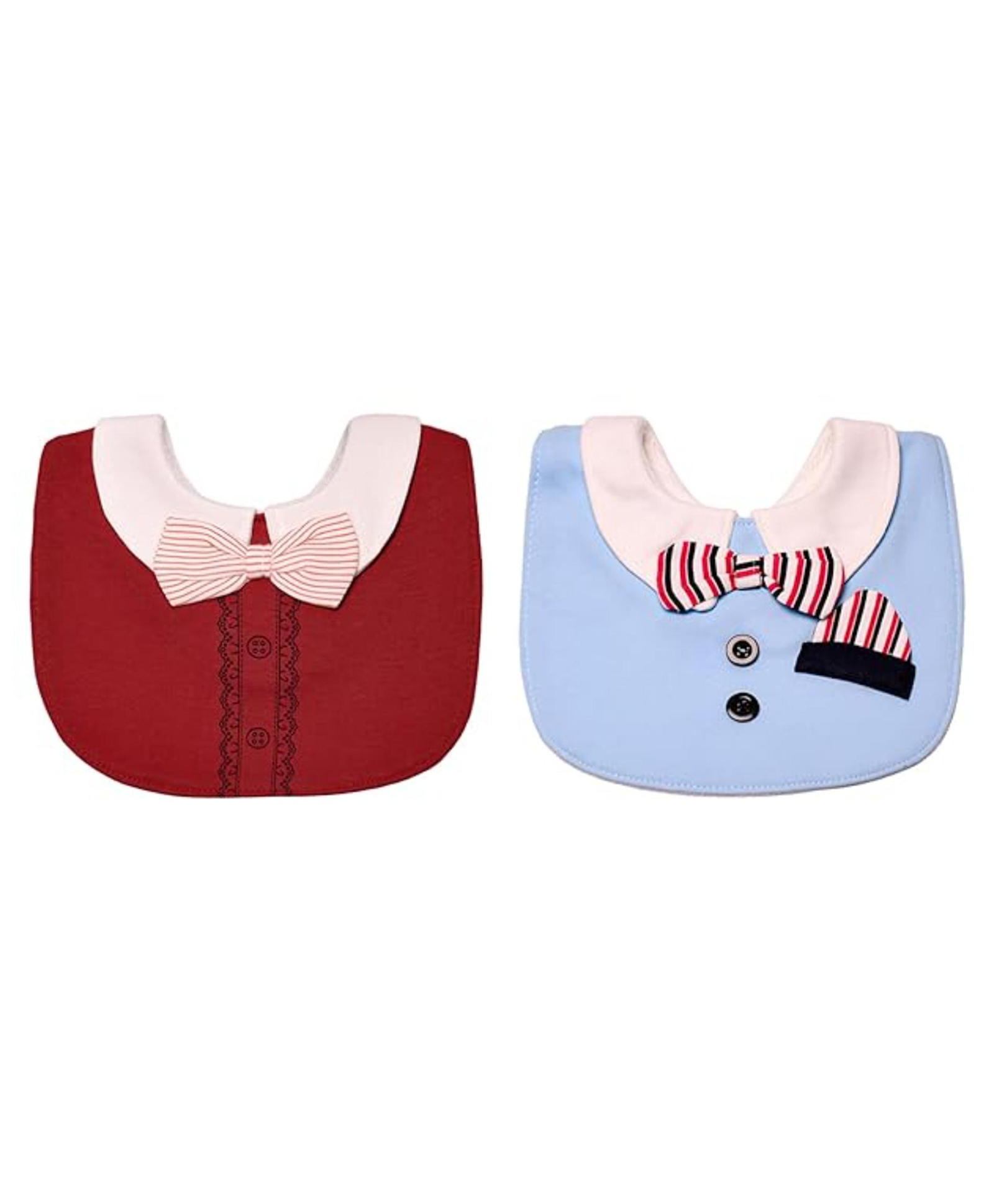 THE LITTLE LOOKERS Unisex Cotton Baby Bibs with Bow Tie for Infants/Toddlers-Red & Sky Blue (3-24 Months)-picture-29