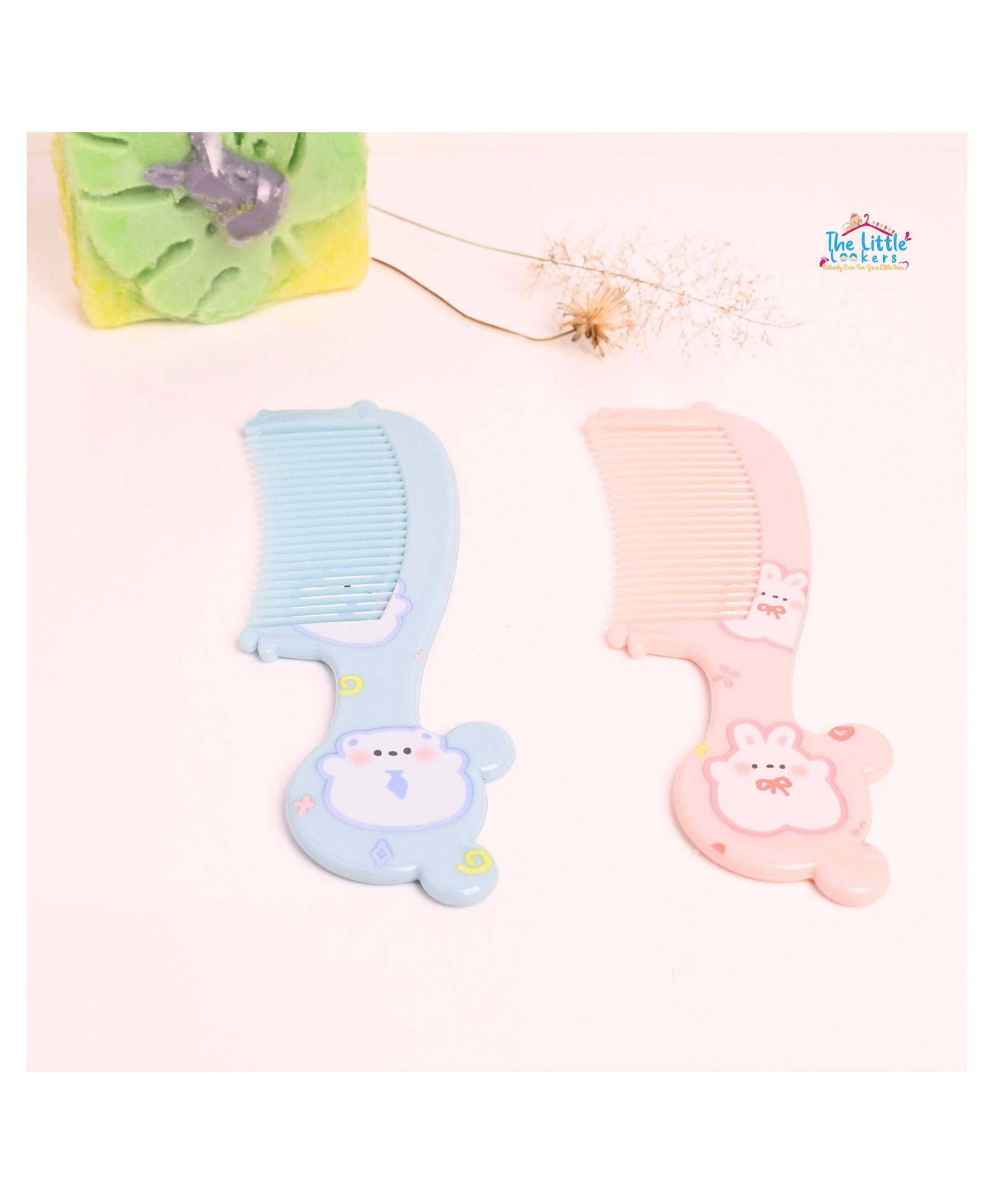 THE LITTLE LOOKERS Baby Hair Comb Set I Kids Hair Brush I Baby Comb for Wet, Dry, Curly Hairs Kids with Wide Tooth Comb - Pink & Blue (Pack of 02)-picture-25