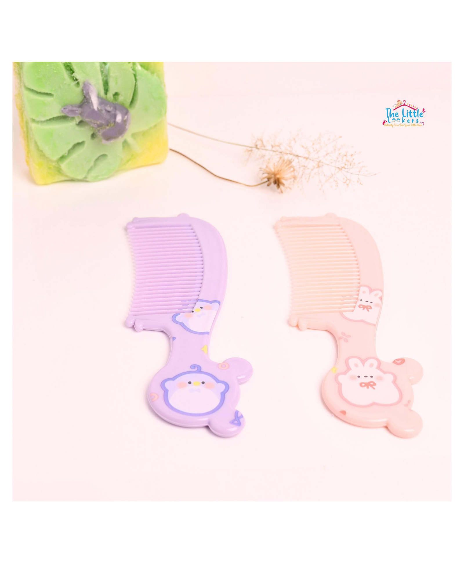 THE LITTLE LOOKERS Baby Hair Comb Set I Kids Hair Brush I Baby Comb for Wet, Dry, Curly Hairs Kids with Wide Tooth Comb - Pink & Purple (Pack of 2)-image-10