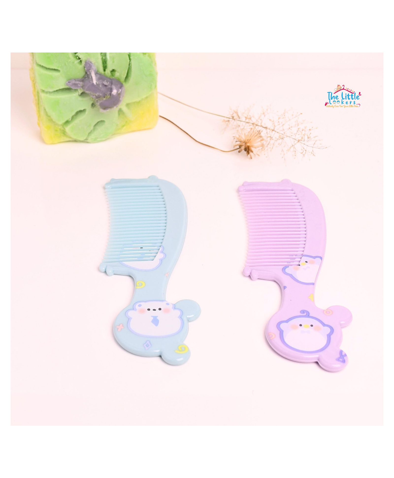 THE LITTLE LOOKERS Baby Hair Comb Set I Kids Hair Brush I Baby Comb for Wet, Dry, Curly Hairs Kids with Wide Tooth Comb - Purple & Blue (Pack of 2)-image-49