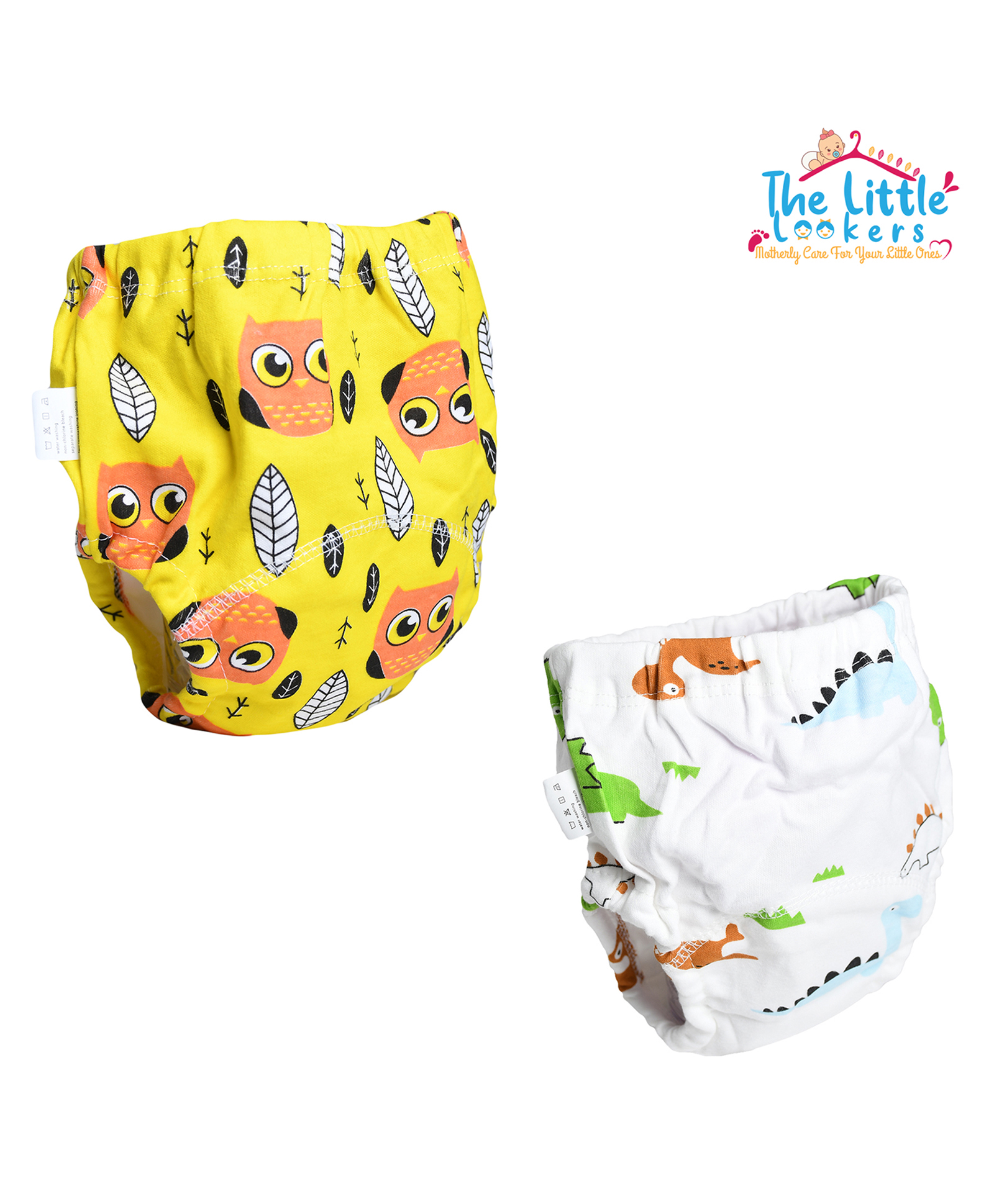 THE LITTLE LOOKERS Potty Training Pants for Babies I Reusable & Waterproof Pull up Underwear | Cloth Diaper for Babies-Yellow & White Dino - Medium (1 Year - 2 Years) (Pack of 2)-image-8