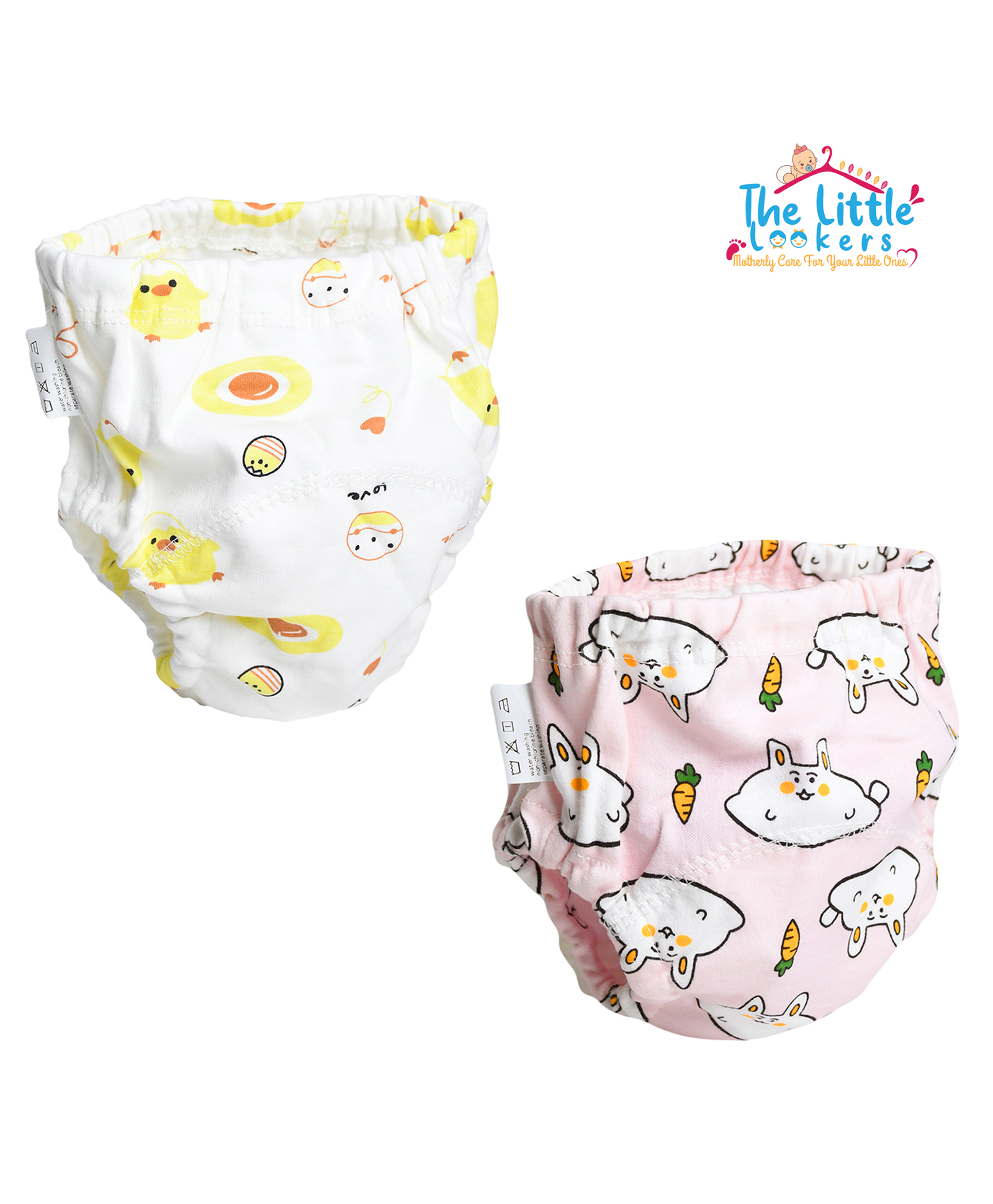 THE LITTLE LOOKERS Potty Training Pants for Babies I Reusable & Waterproof Pull up Underwear | Cloth Diaper for Babies-Pink & White Duck - Medium (1 Year - 2 Years) (Pack of 2)-image-28