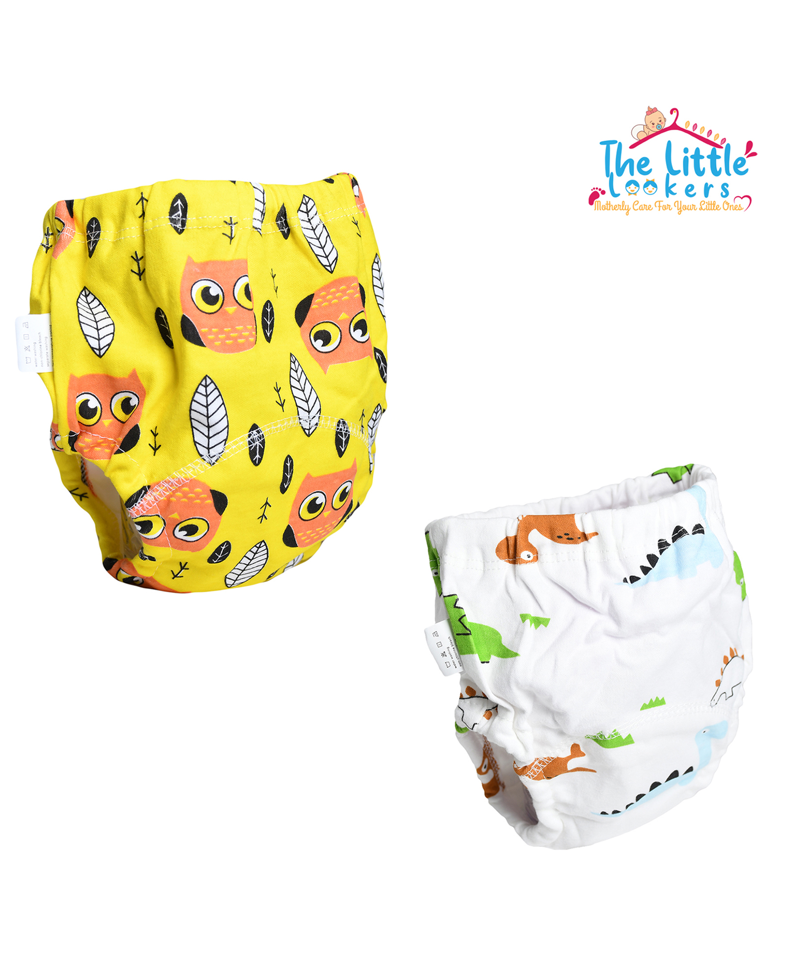THE LITTLE LOOKERS Potty Training Pants for Babies I Reusable & Waterproof Pull up Underwear | Cloth Diaper for Babies-Yellow & White Dino - Large (2 Years - 3 Years) (Pack of 2)-picture-26