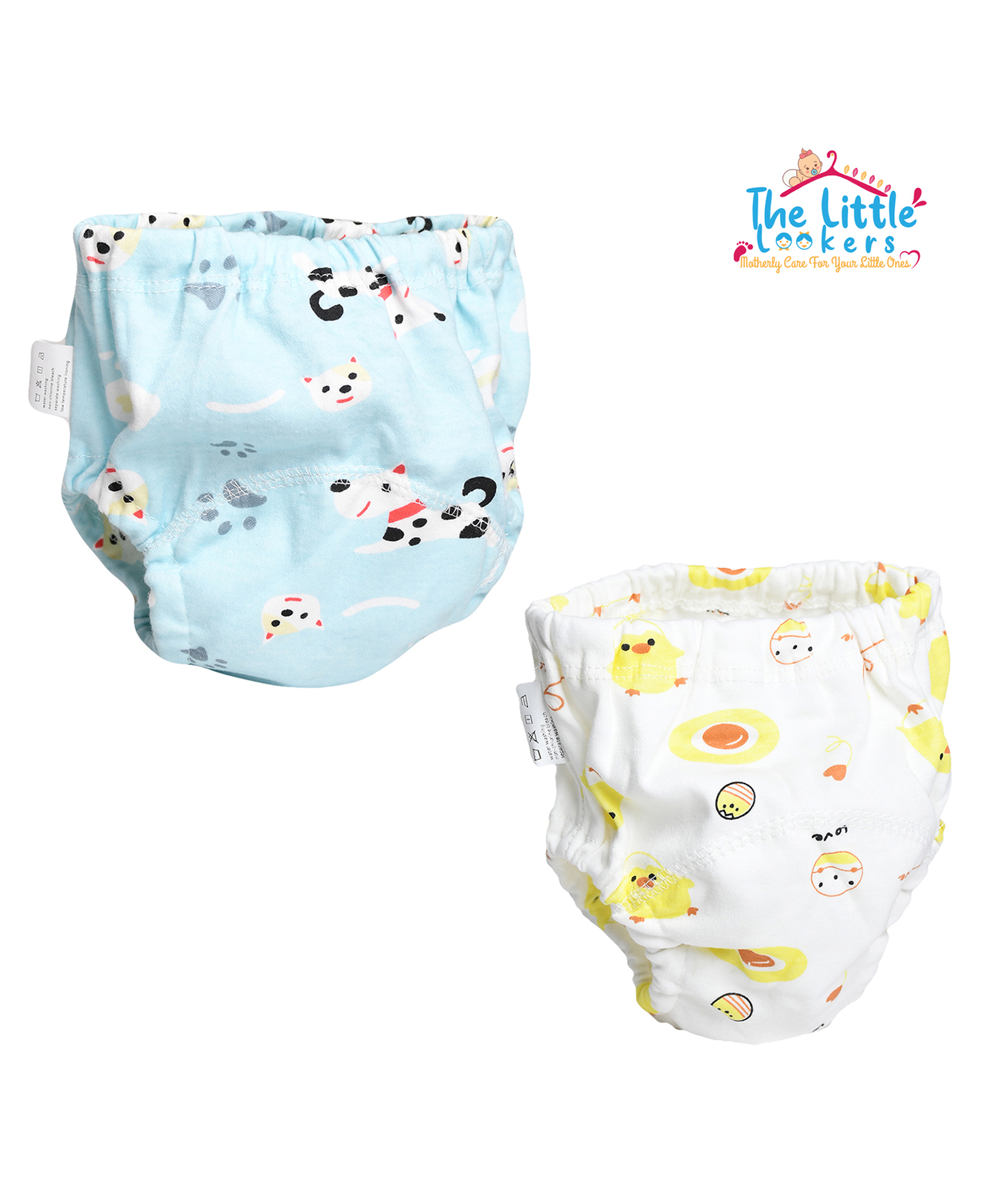 THE LITTLE LOOKERS Potty Training Pants for Babies I Reusable & Waterproof Pull up Underwear | Cloth Diaper for Babies-Blue & White Duck - Large (2 Years - 3 Years) (Pack of 2)-picture-25