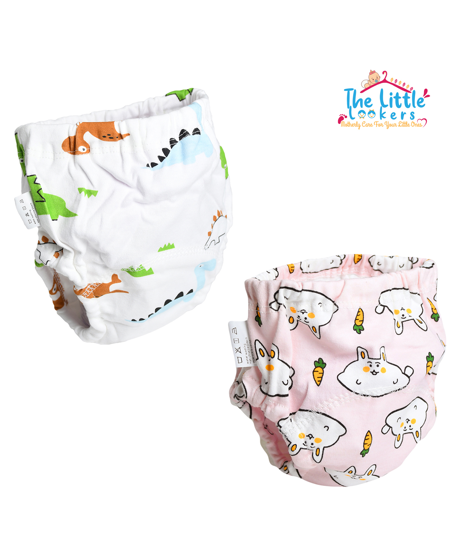 THE LITTLE LOOKERS Potty Training Pants for Babies I Reusable & Waterproof Pull up Underwear | Cloth Diaper for Babies-Pink & White Dino - Large (2 Years - 3 Years) (Pack of 2)-picture-13