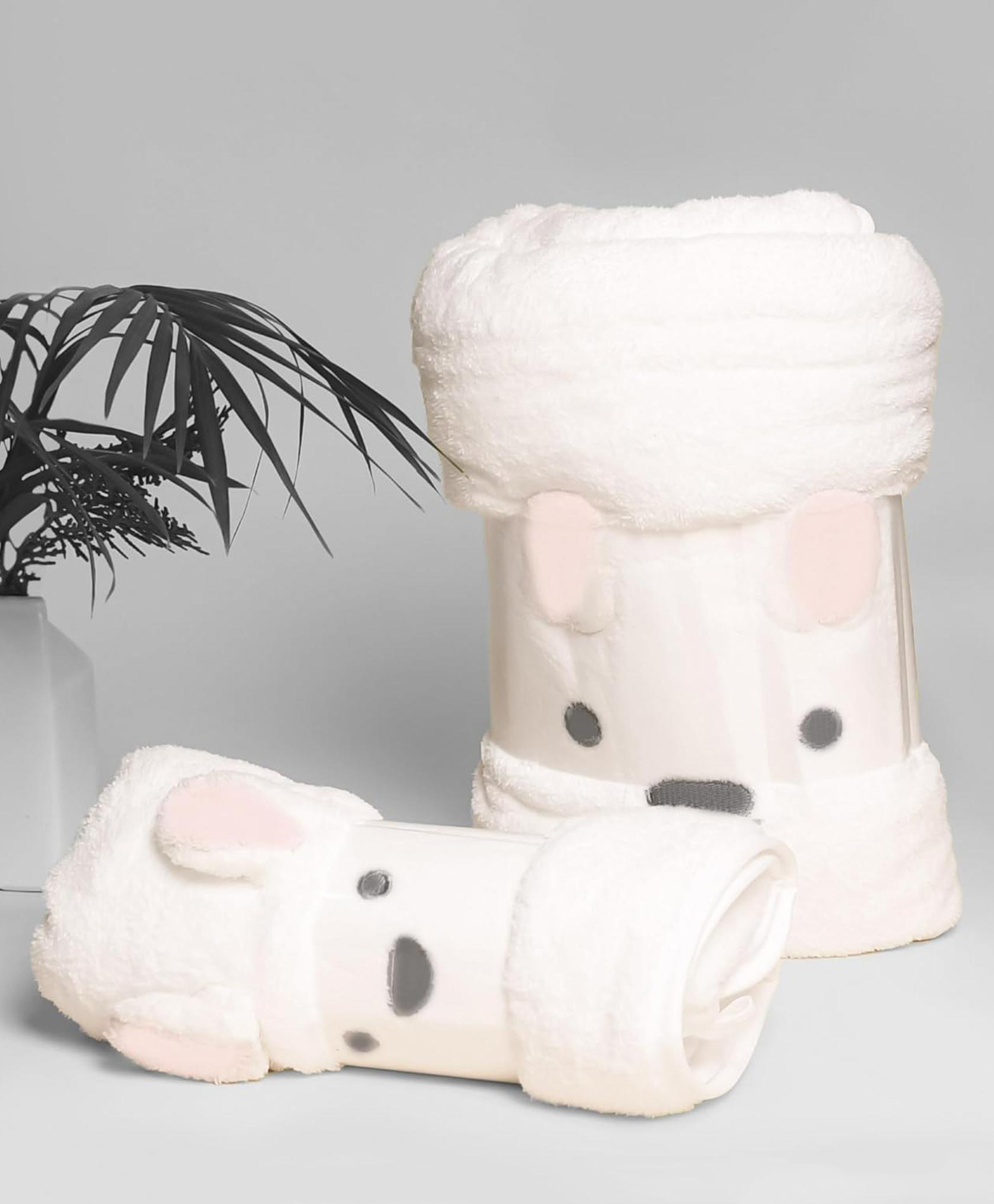 THE LITTLE LOOKERS Pack Of 2 Animal Detailed Towels - White