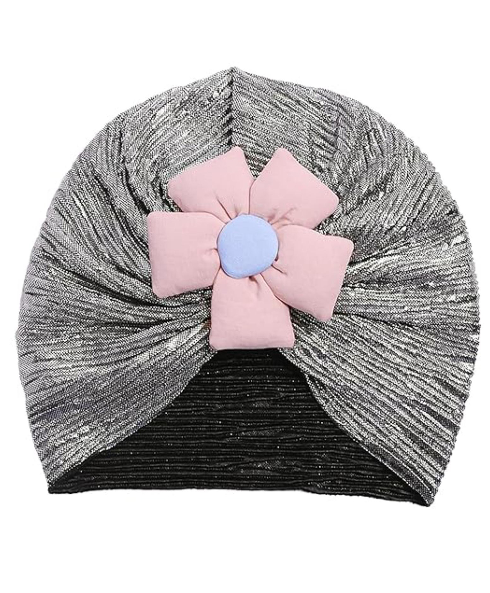 THE LITTLE LOOKERS Floral Detailed Soft Turban Cap - Grey-picture-20