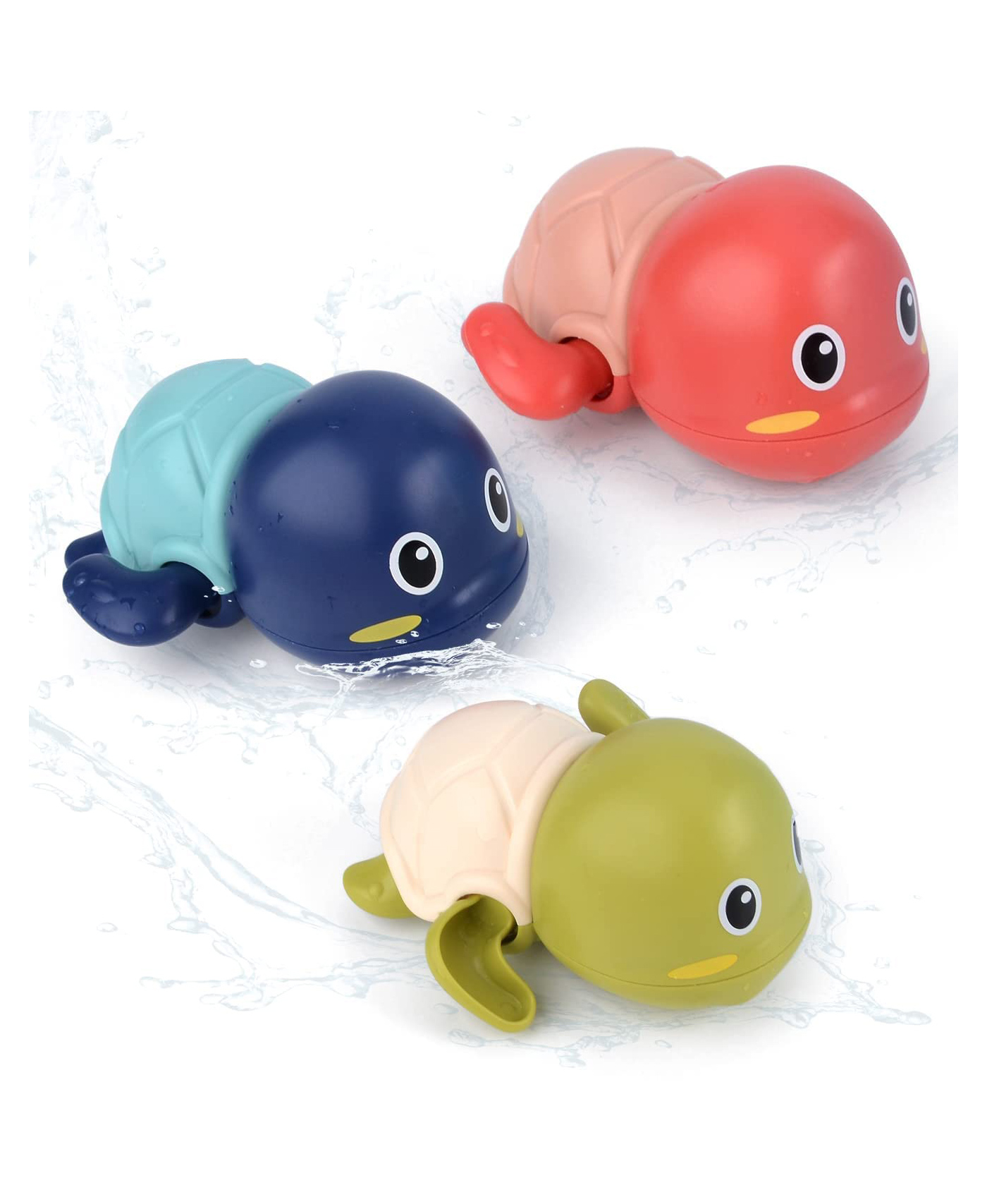 OPINA Swimming Turtle Wind Up Bath Toys Pack of 3 - (Color May Vary)-image-7