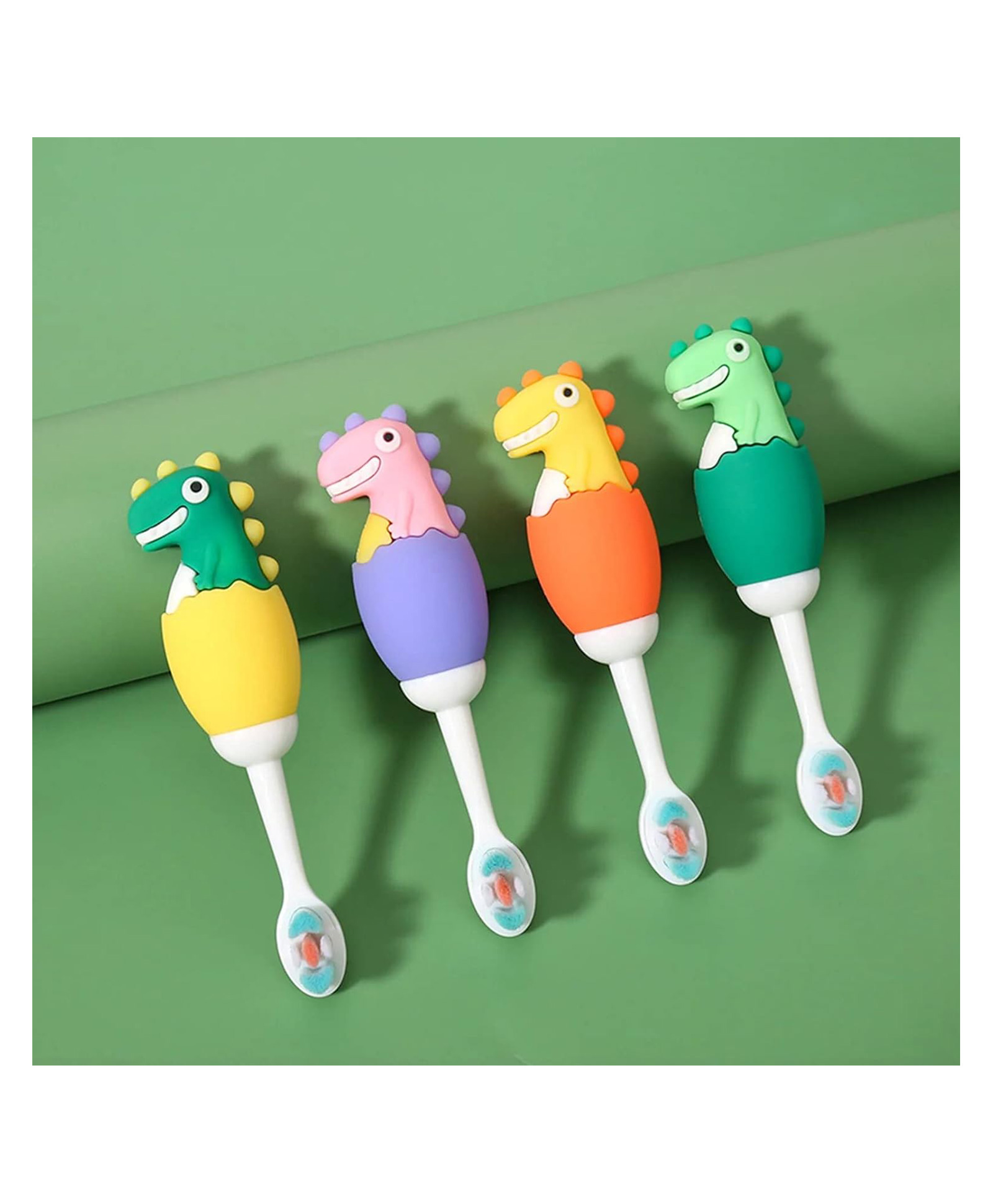 AKN TOYS Dino Brush Toddler Toothbrush Comfortable to Use Deep Cleaning Dense Bristle  (colour may vary )-picture-10