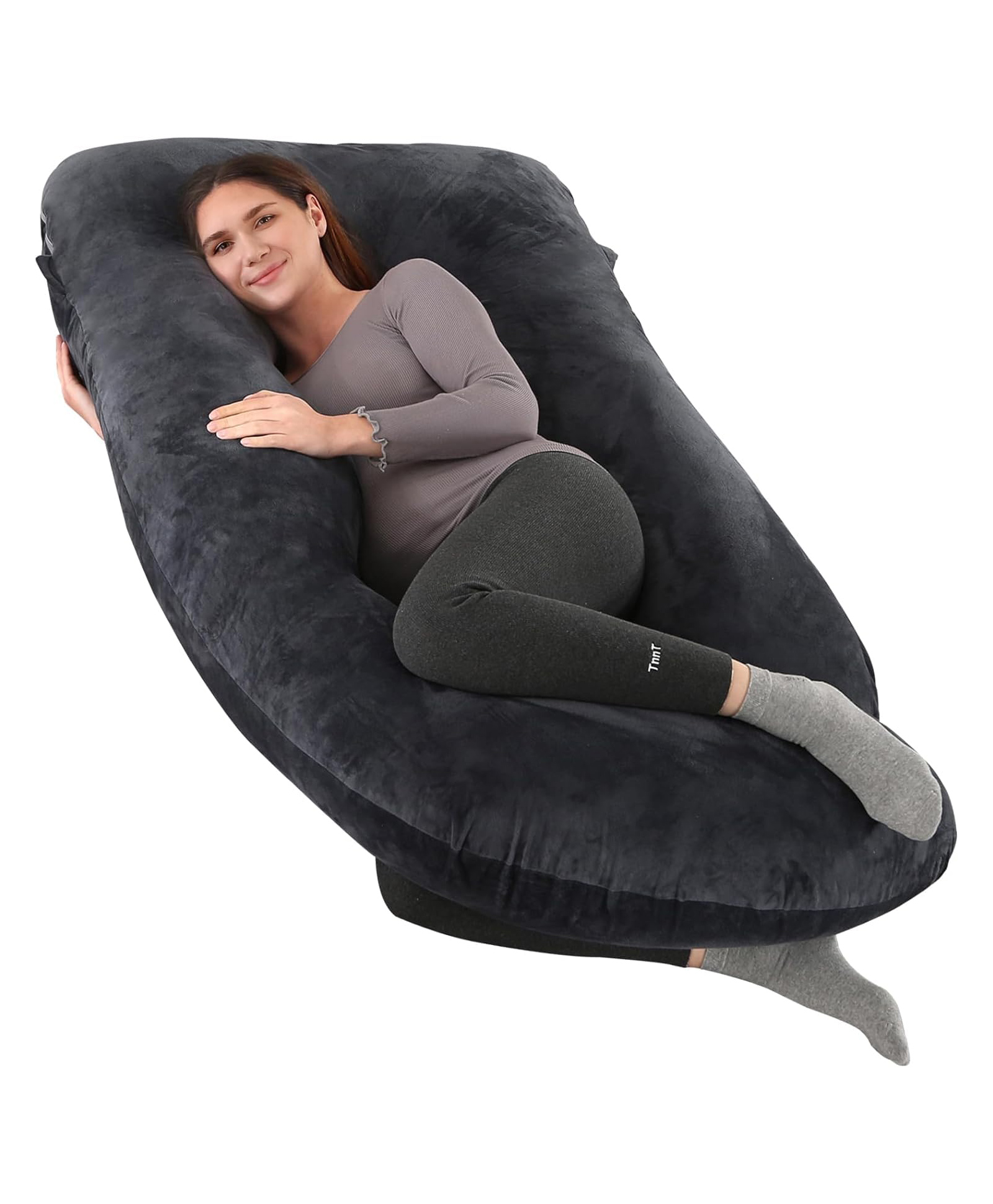 Pumpum U Shape Hollow Fiber Maternity Pillow ,Black