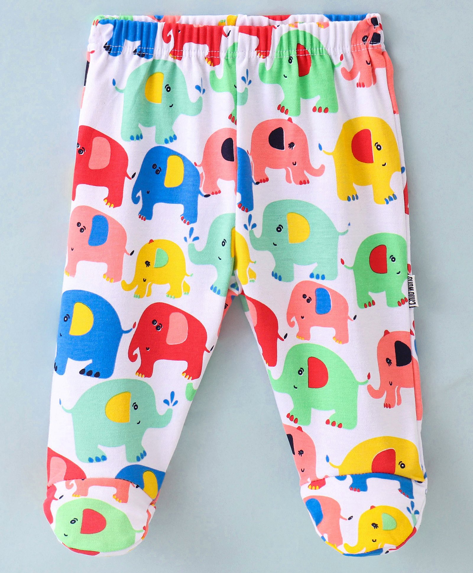 Child World Interlock Bootie Legging With Elephant Print - White & Red-picture-36