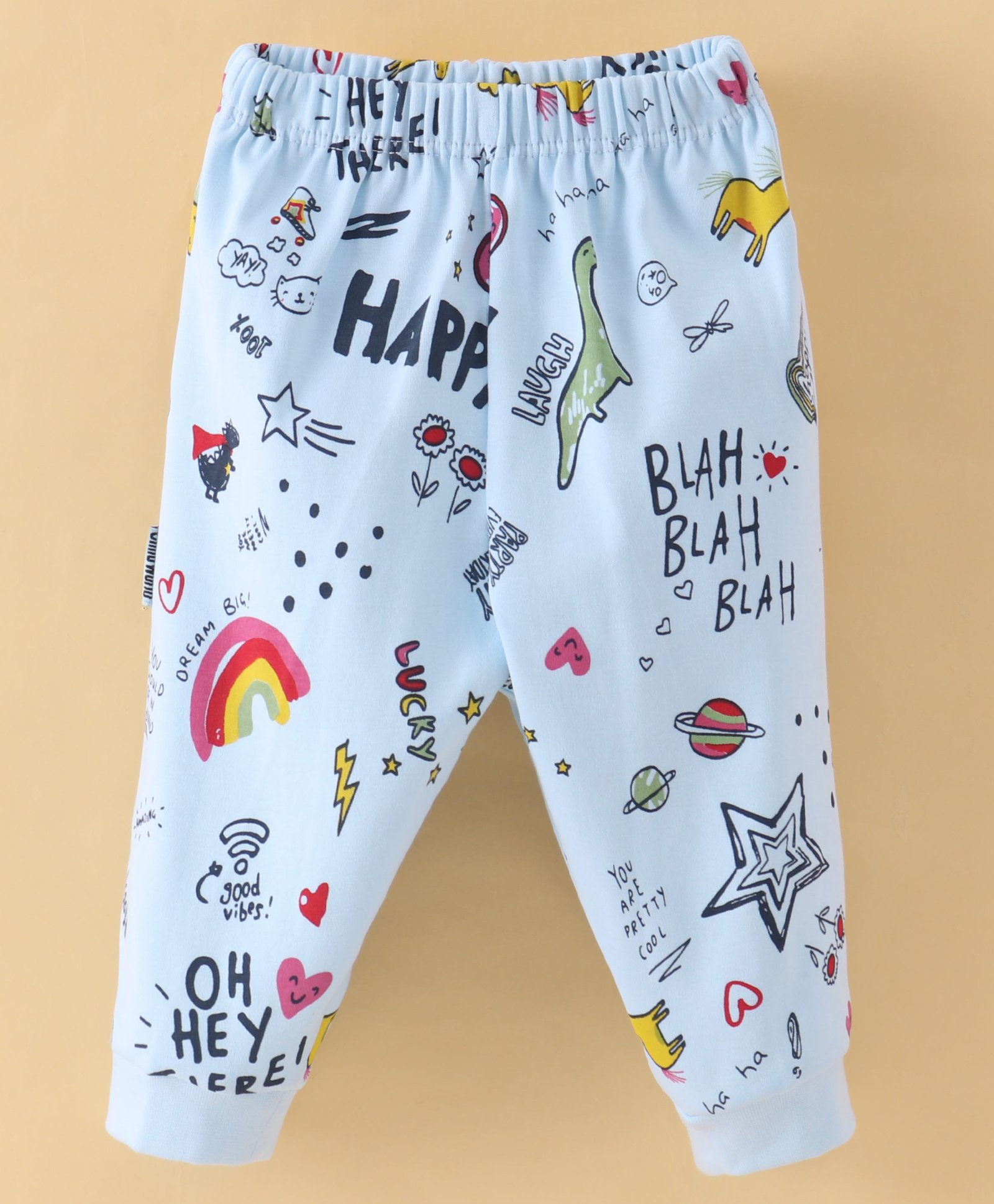 Child World Interlock Cotton Knit Full Length Dino Print Lounge Pant - Sky Blue-picture-25