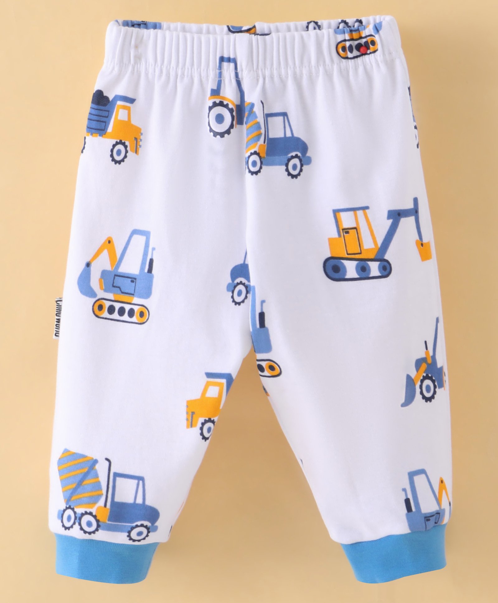 Child World Interlock Cotton Knit Full Length Lounge  Pant JCB Print - Blue & White-image-16