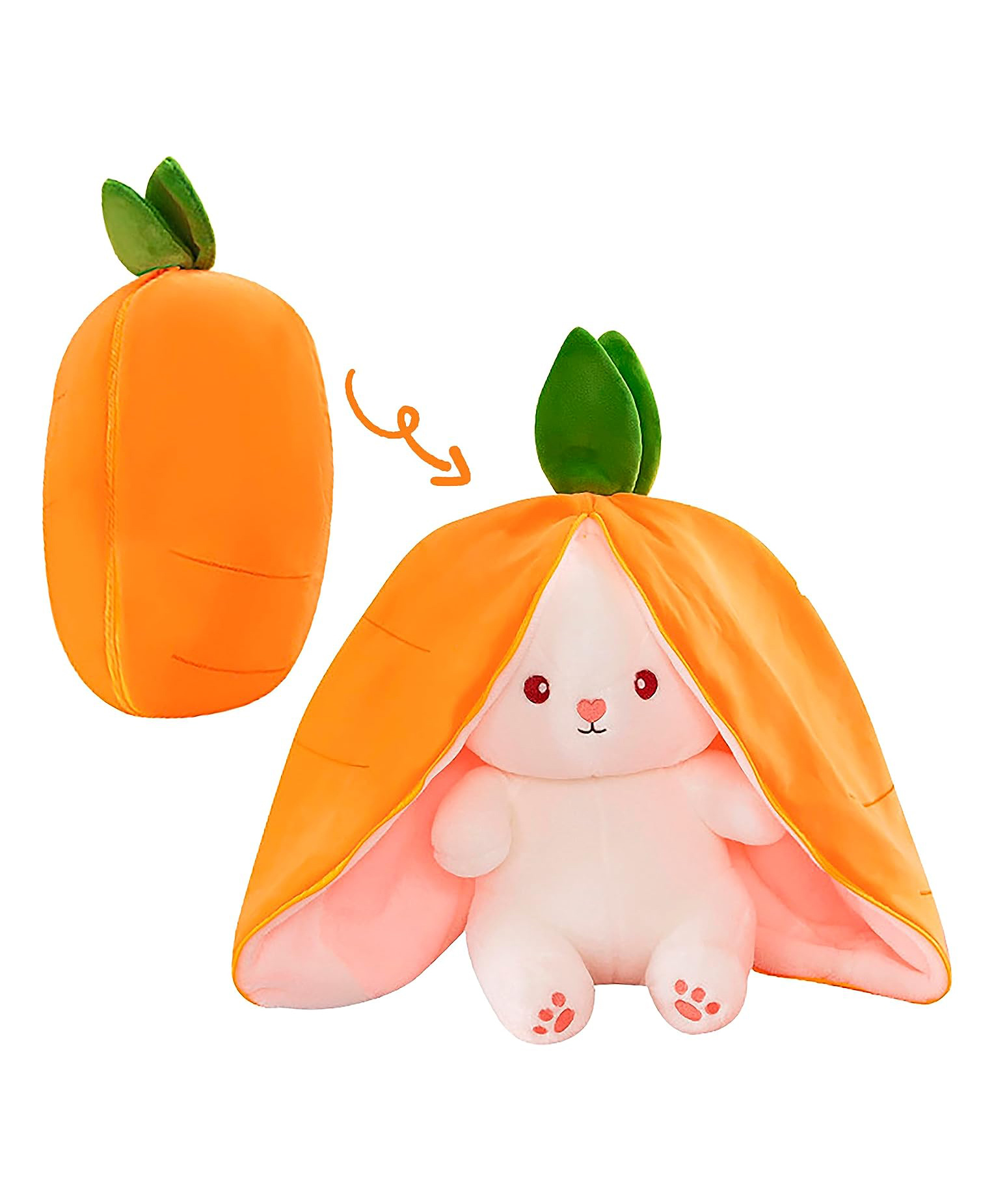 Besties Adorable Bunny Orange Rabbit Plushie Pet  (Orange) - Height 30 cm-image-40