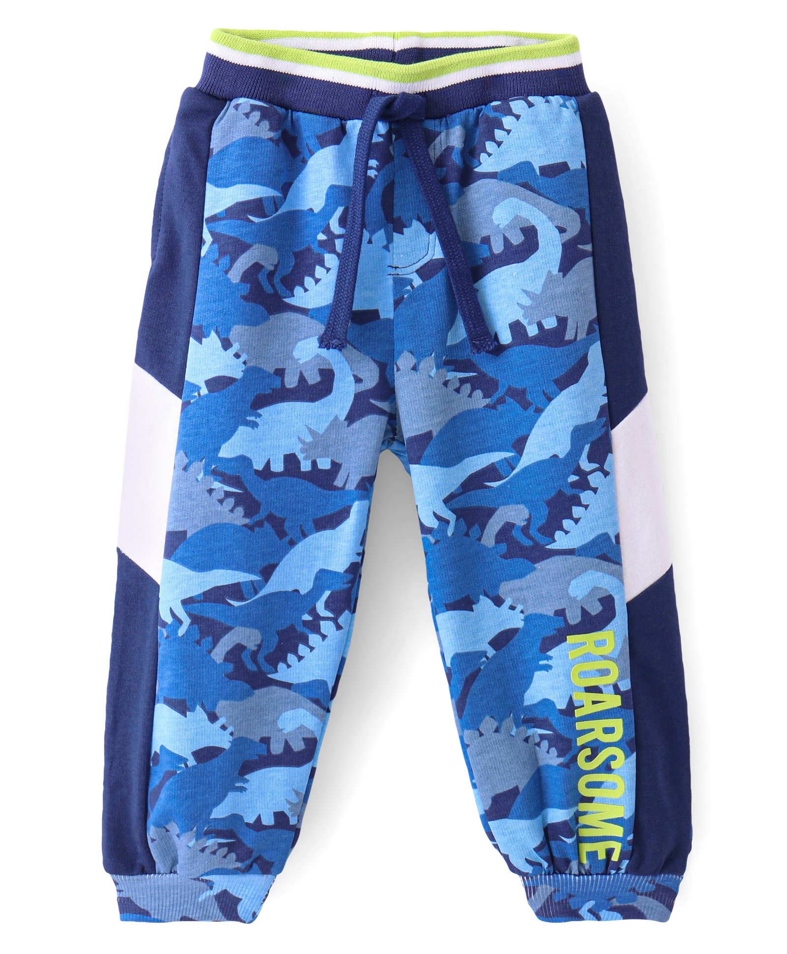 Babyhug Cotton Looper Full Length Lounge and Track Pants Animal Print - Blue-picture-31