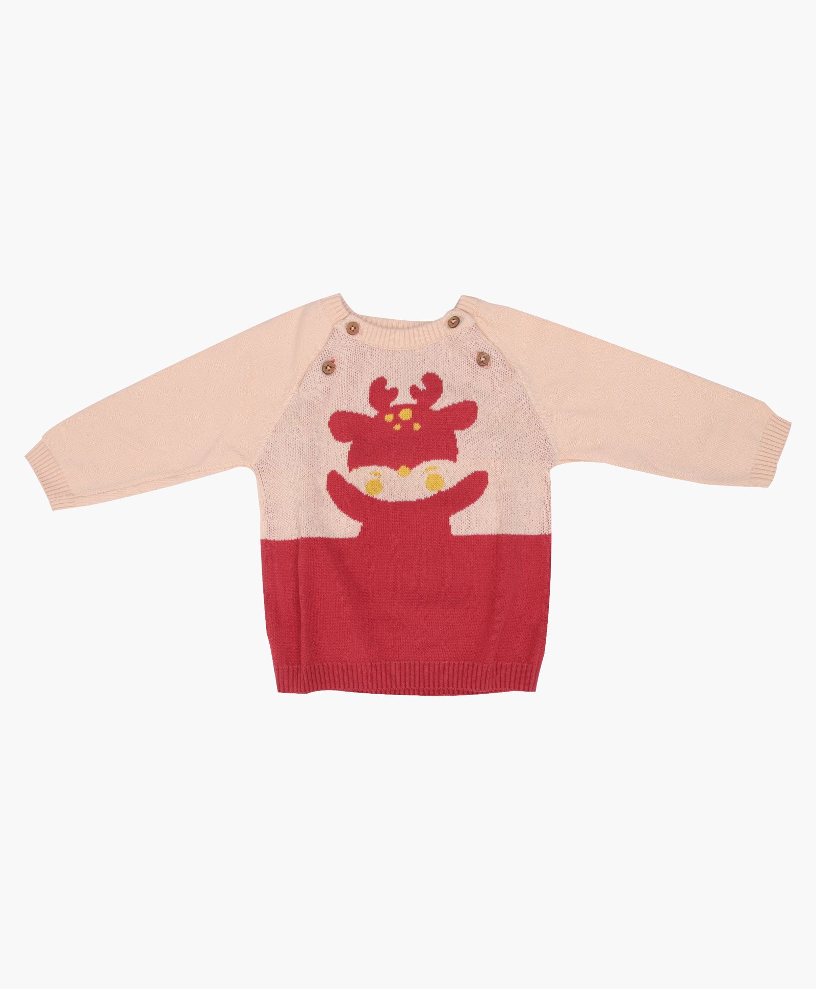 A Toddler Thing Full Sleeves Reindeer Designed Sweater - Cream-picture-19