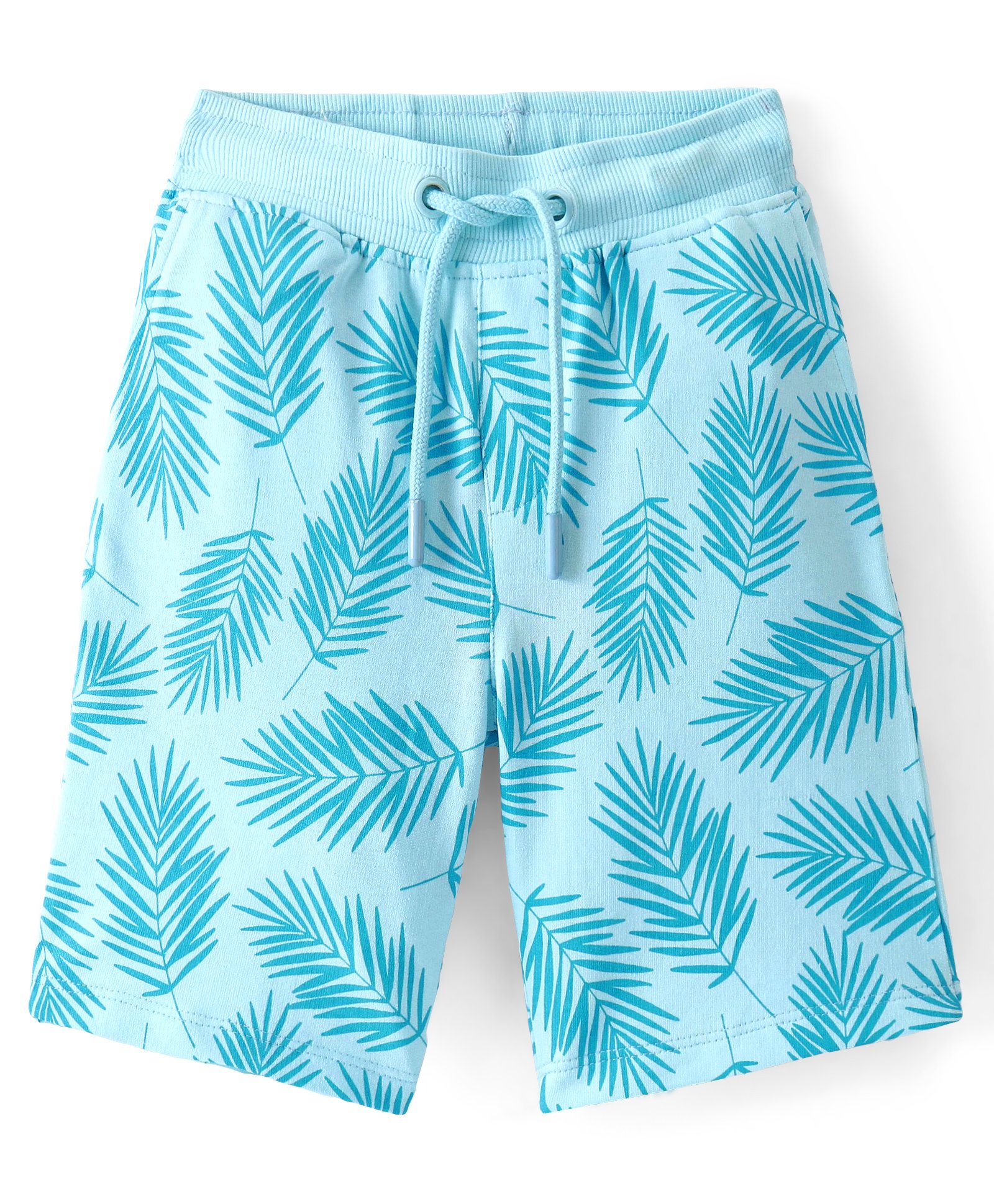 Pine Kids Cotton Above Knee Length Shorts - Spa Retreat Blue-image-1