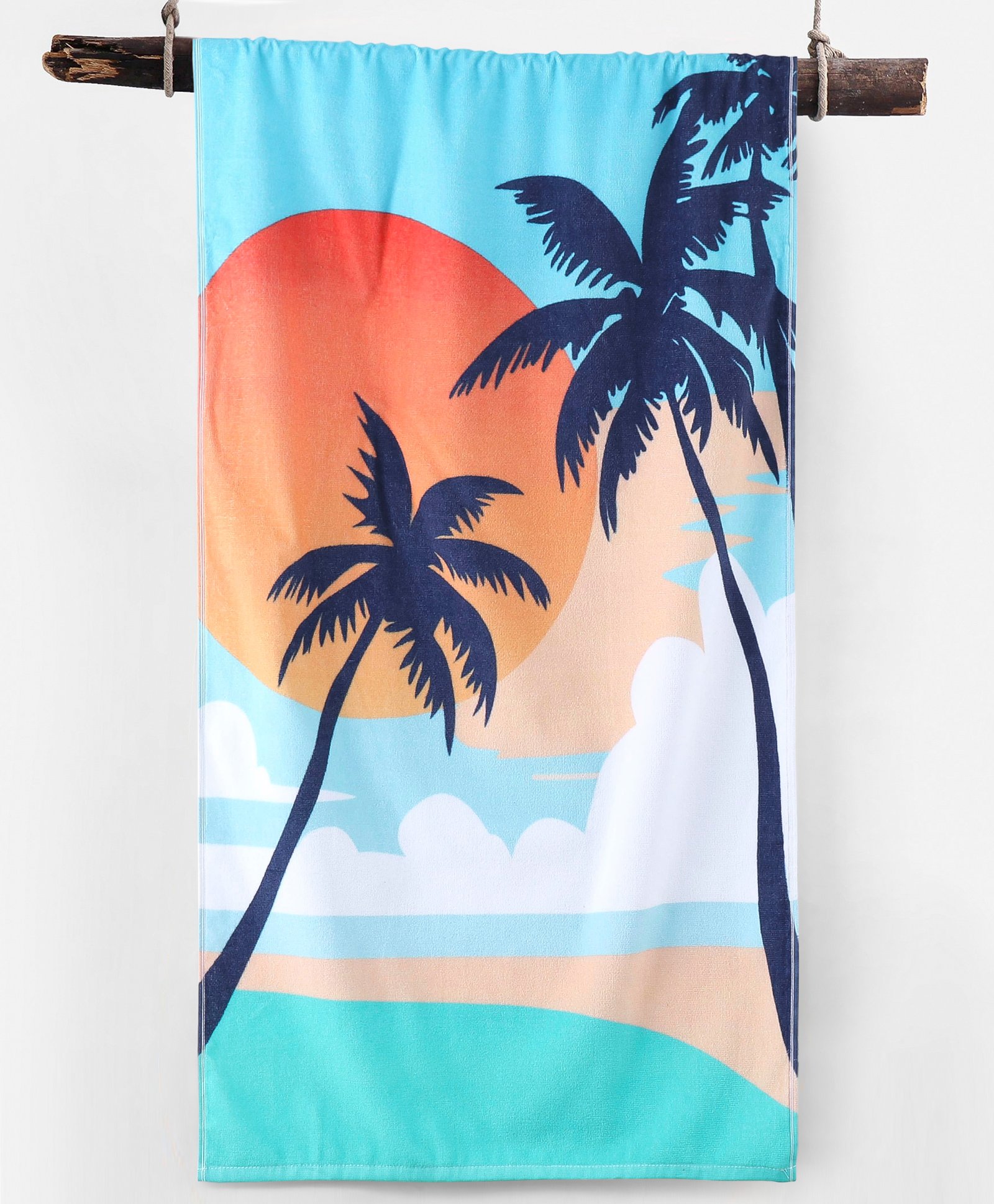 Pine Kids Cotton Bath Towel Beach Print - Multicolour-picture-16