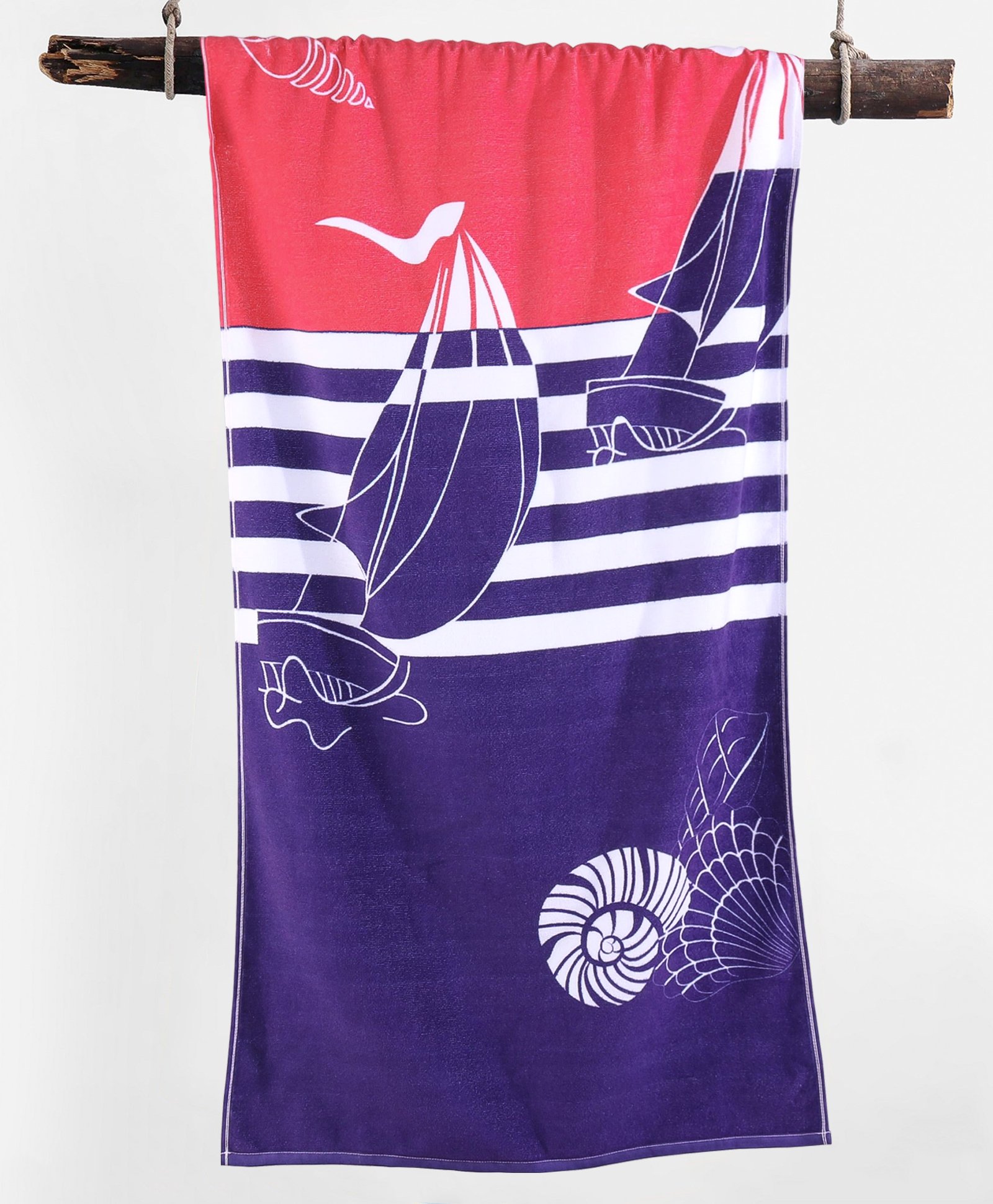 Pine Kids Cotton Woven Towel Boat  Print L 124.5 x B 61 cm - Multicolour-picture-48