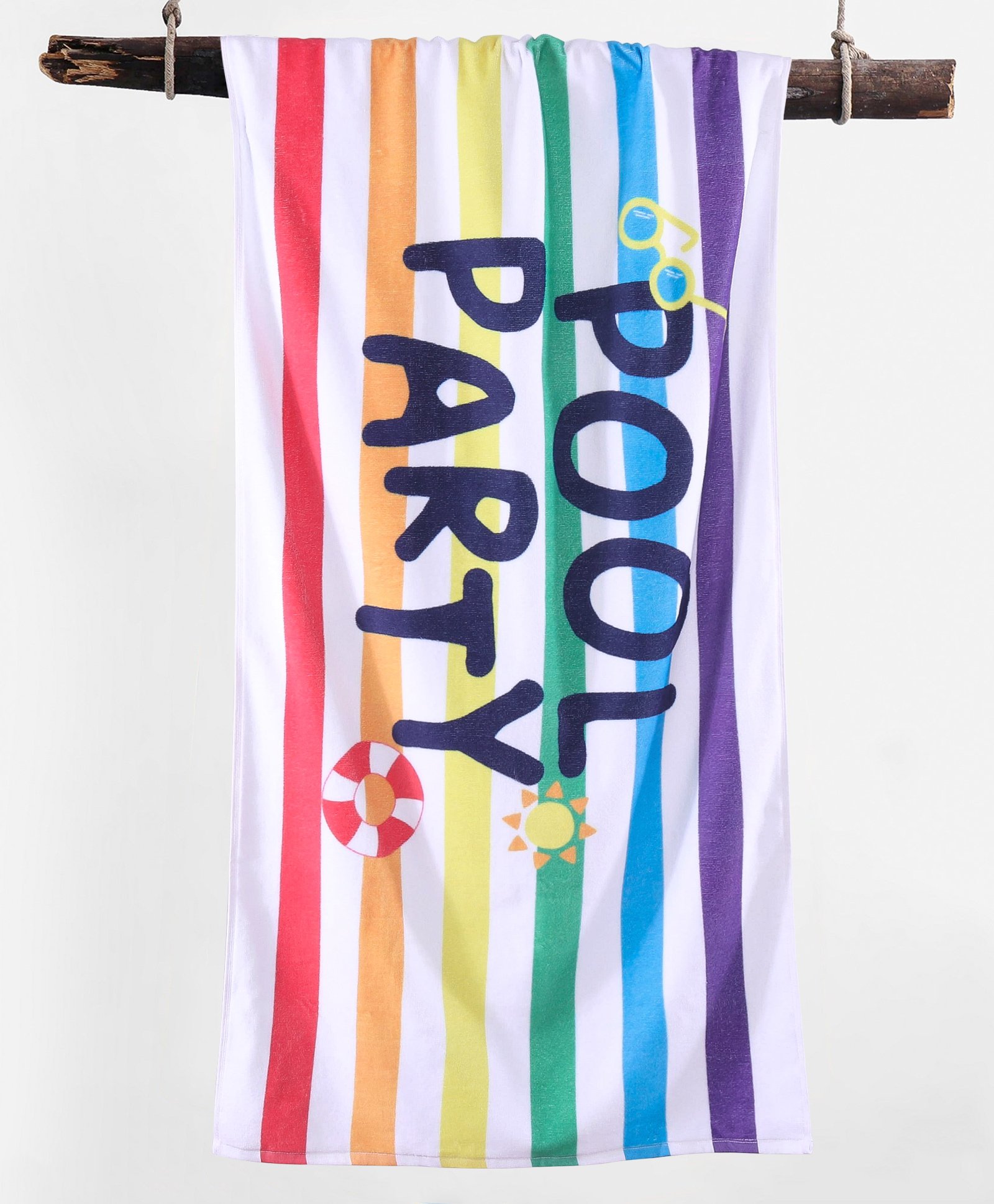 Pine Kids Cotton Woven Towel with Text Print L 124.5 x B 61 cm - Multicolour-image-39