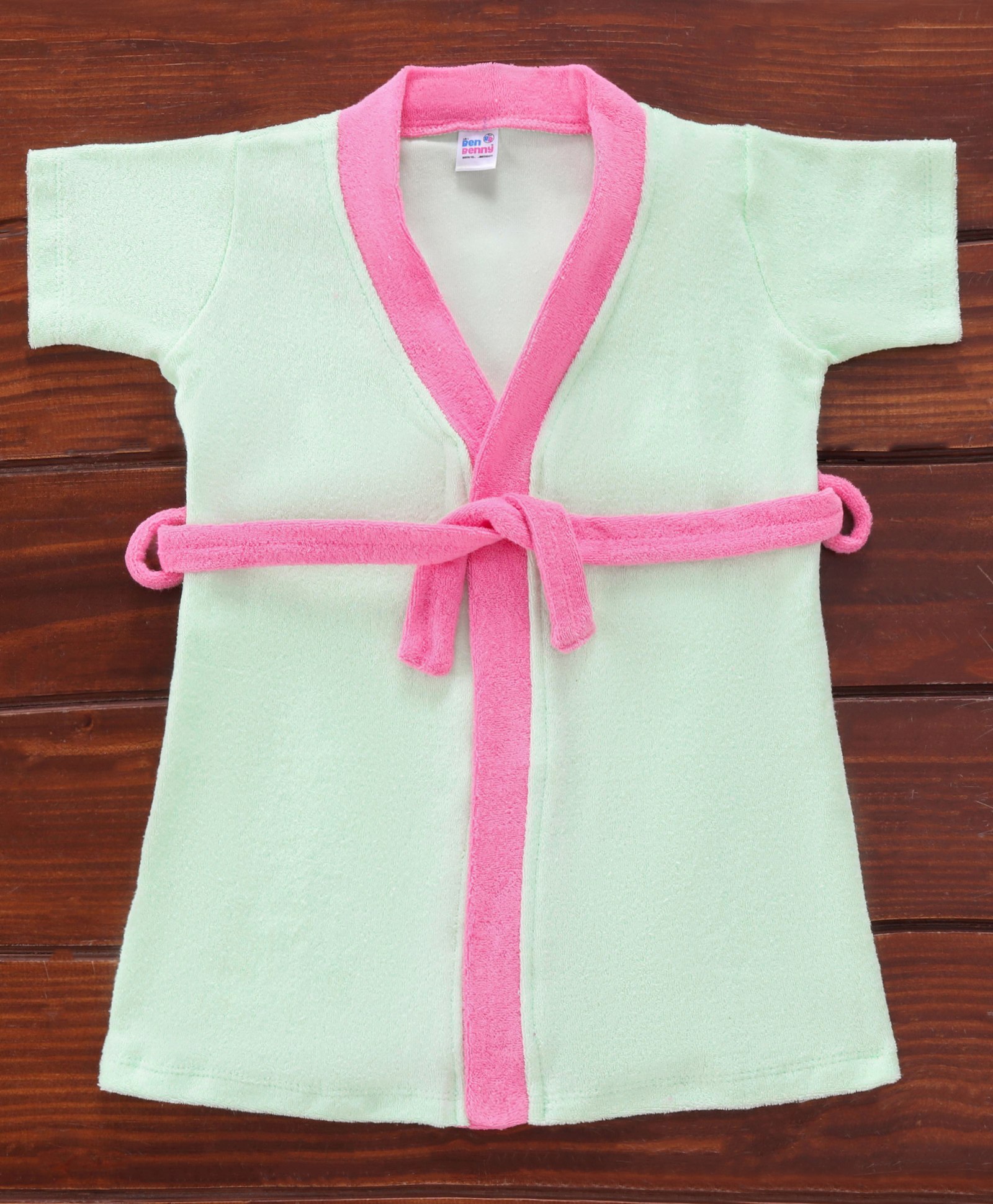 Ben Benny Terry Half Sleeves Solid Colour Bath Robe- Sky Blue-picture-21