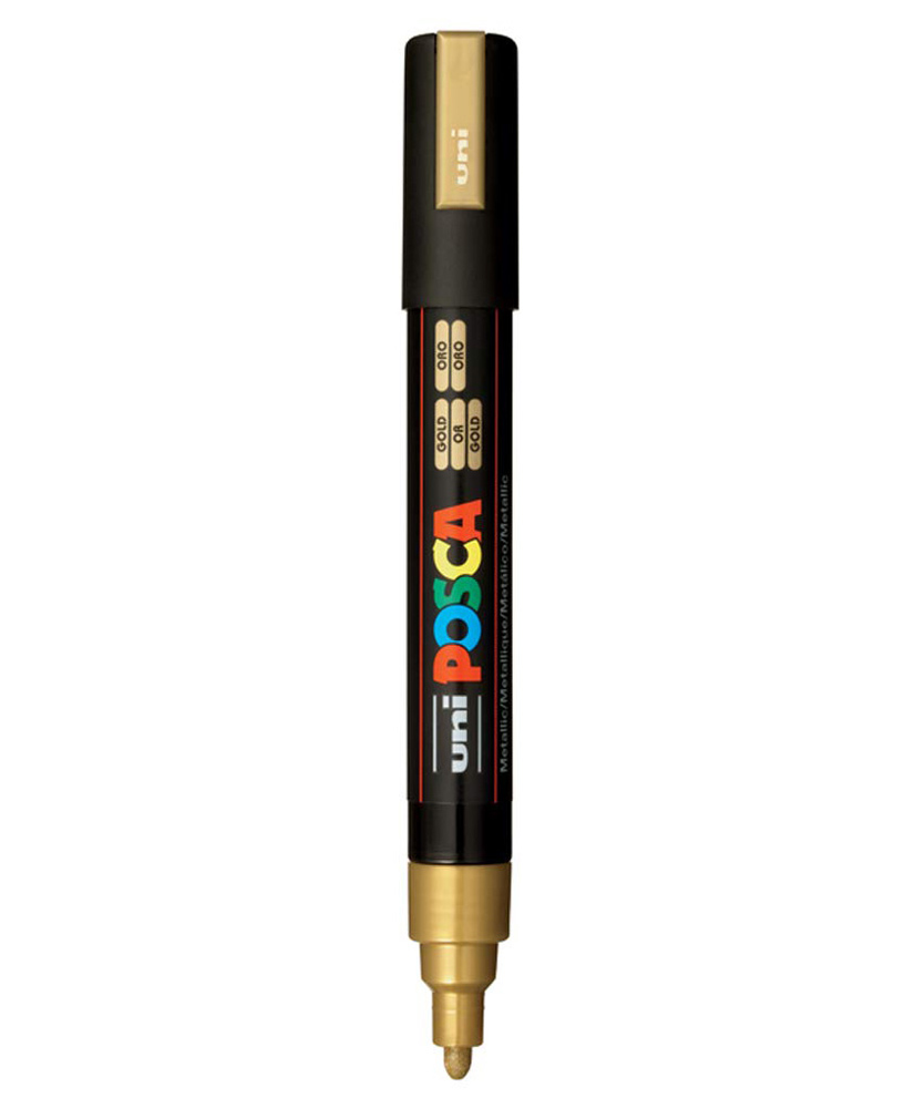Uni-ball 5M Posca Marker Pen - Gold Ink , Pack of 1-image-0