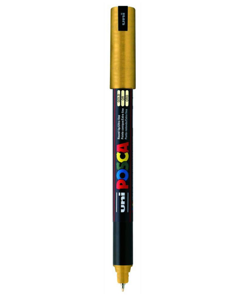 uniball Uni-ball  Posca  1Mr Ultra Fine Tip Marker -  1 Pcs , Gold ink.-picture-3