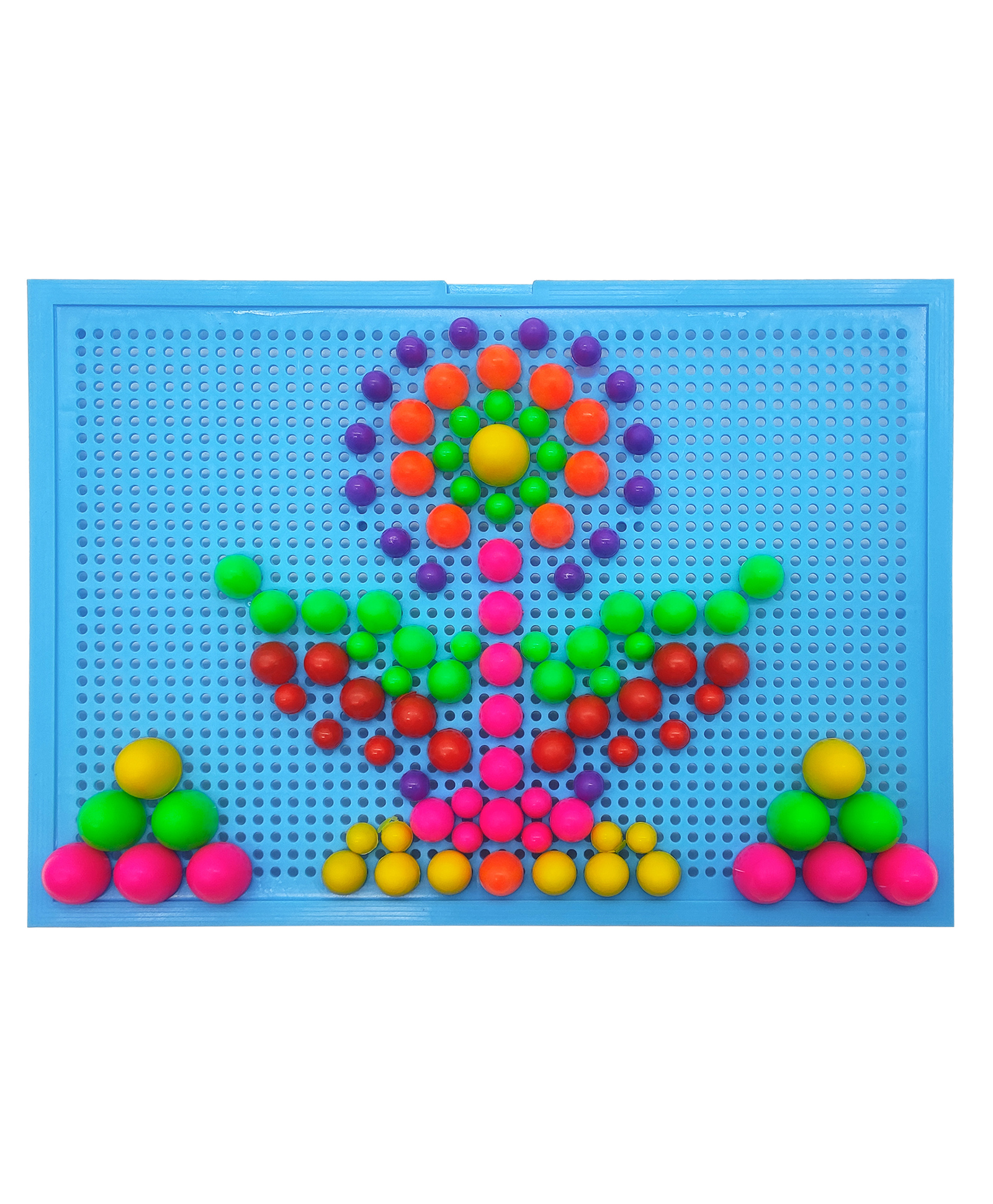 VGRASSP 180 Pcs Mushroom Nail Platter Creative Game Toy For Children With Plastic Board And Colorful Nail Blocks - Endless Imagination And Creativity - Color As Per Stock-image-47