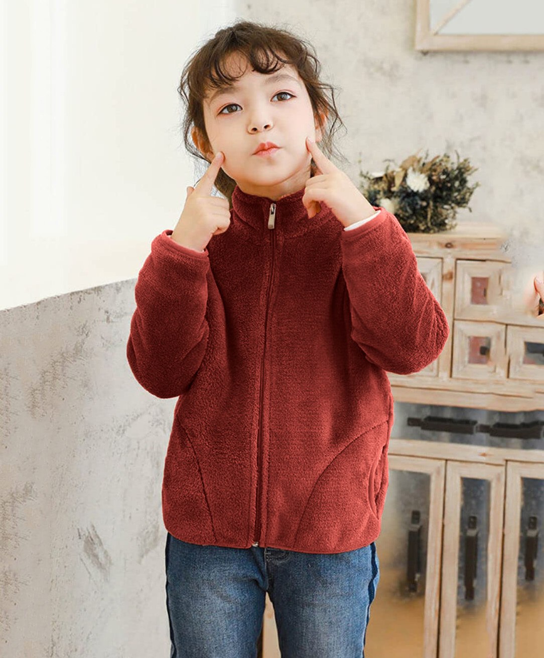 MOMISY Full Sleeves Solid Front Zipper Jacket - Brown-picture-11