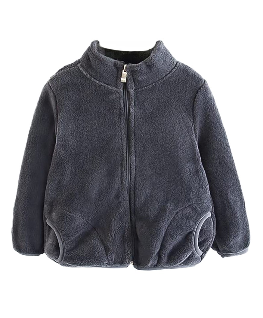 MOMISY Full Sleeves Solid Front Zipper Jacket - Grey-picture-17