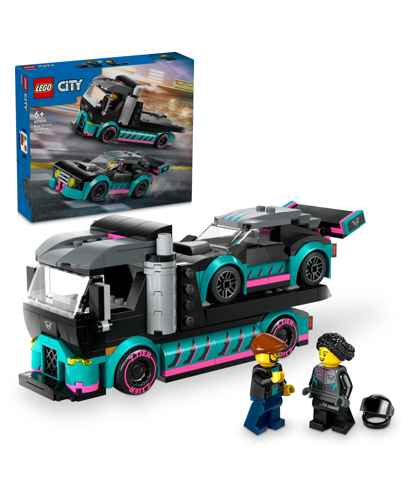 LEGO City Race Car and Car Carrier Truck Building Toy 328 Pieces - 60406-image-12