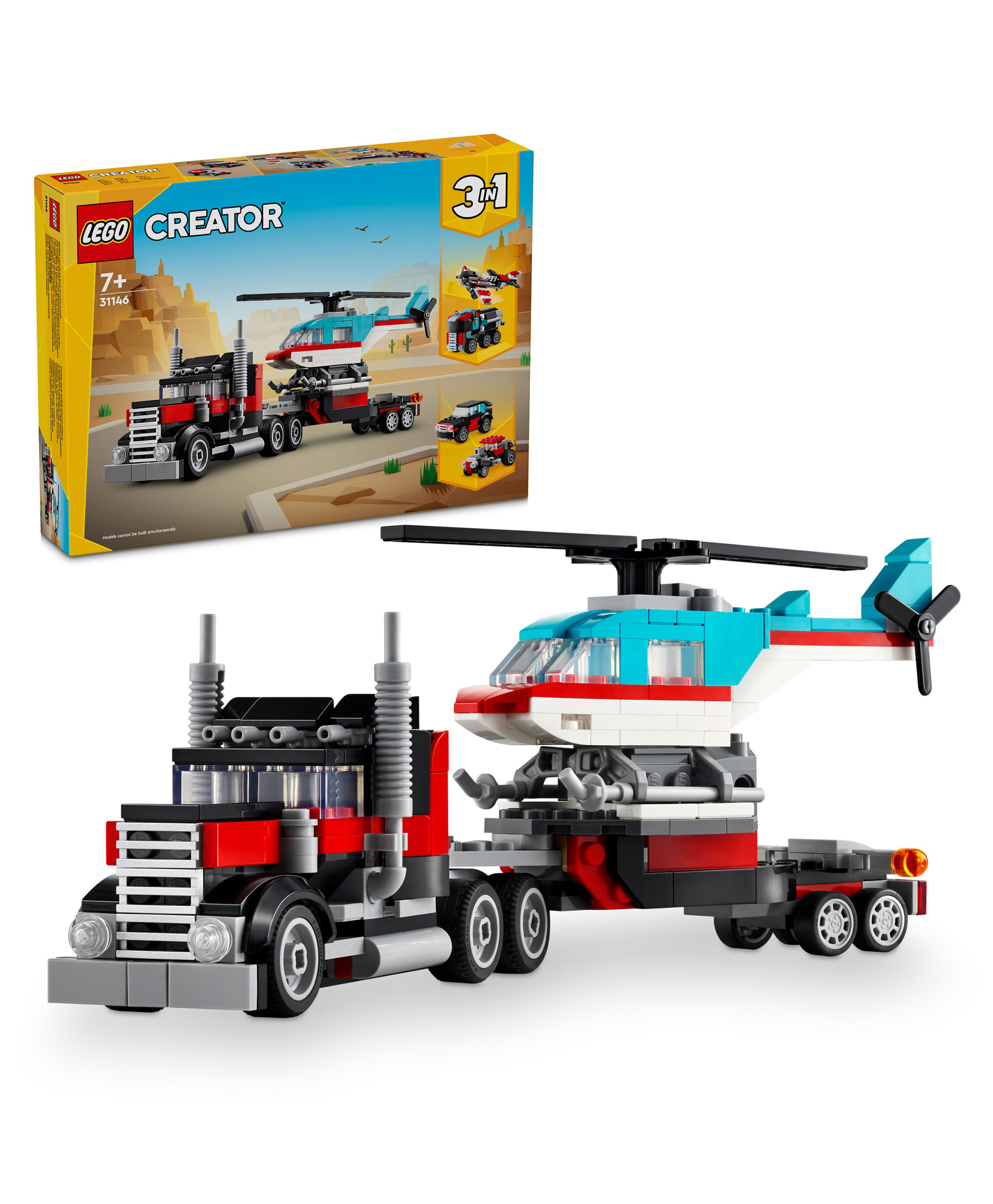 LEGO Creator Flatbed Truck with Helicopter Toy 270 Pieces - 31146-image-17