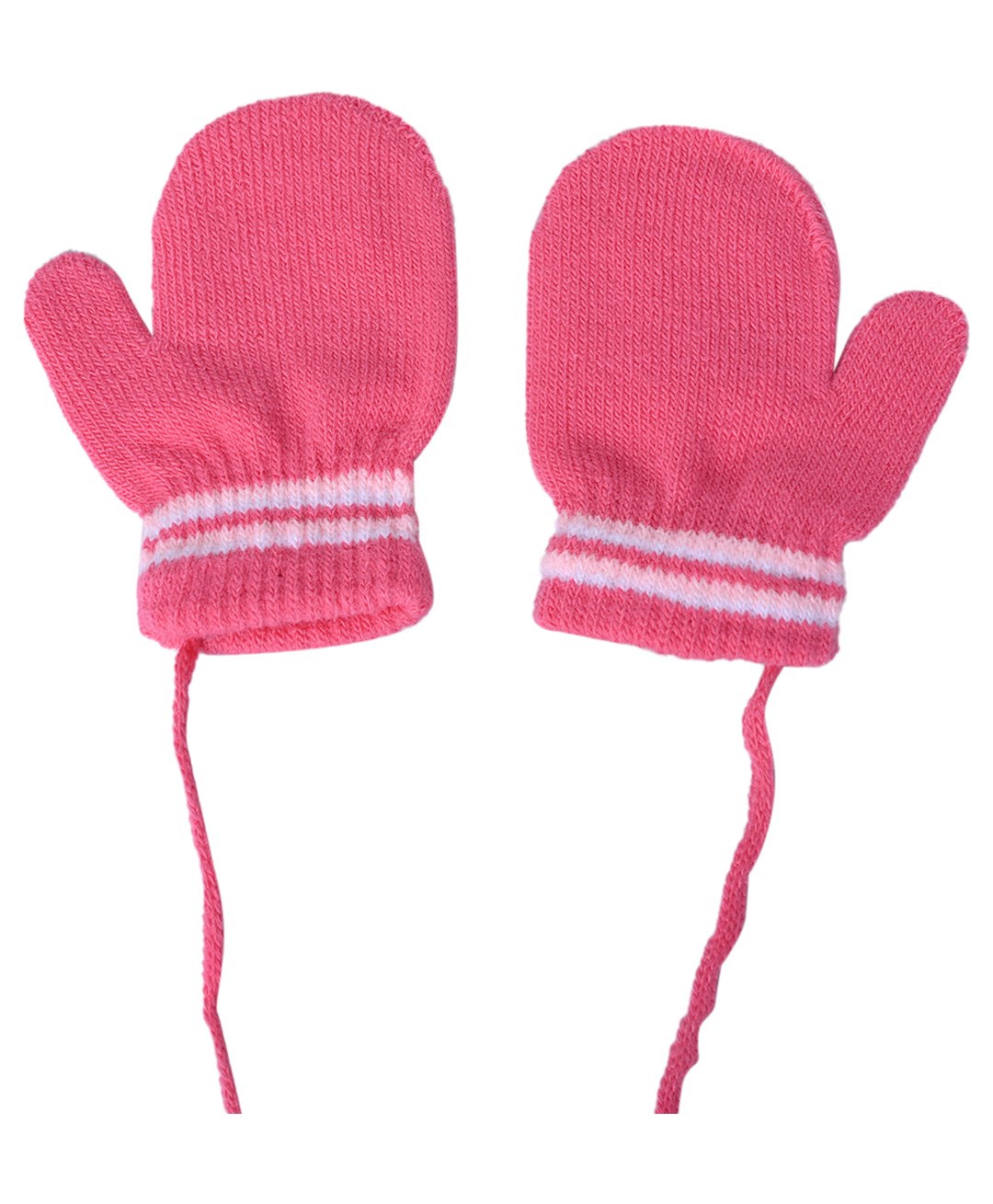 Kid-O-World Striped Pattern Mittens - Light Pink-image-49