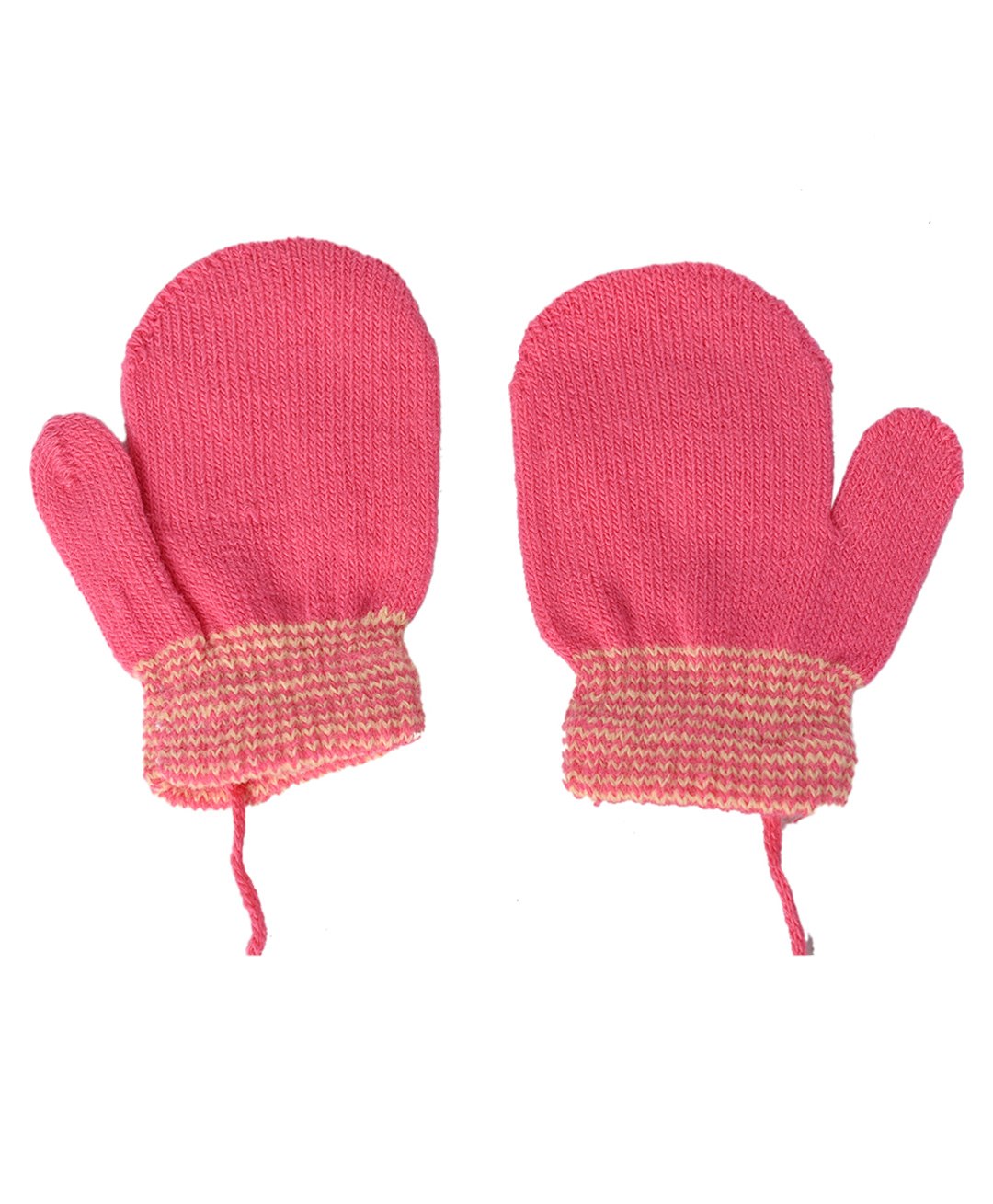 Kid-O-World Striped Pattern Mittens - Peach-image-6