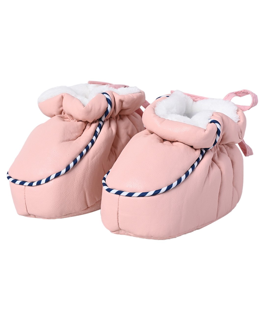 Kid-O-World Solid Leather Detailed Booties - Peach-picture-20