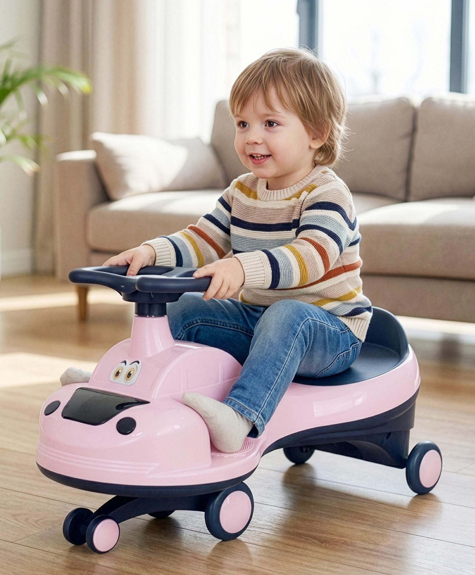 R for Rabbit Iya Iya Zippy Swing Car -Pink