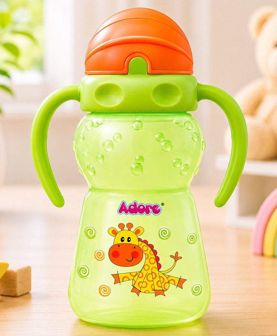 Adore Zing! The Amazing Straw Sipper with Twin Handle- Flip N Sip- 300ml-image-5