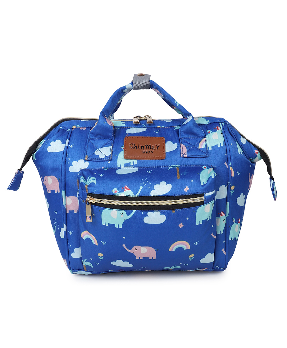Chinmay Kids Baby Polyester Backpack New Born Casual Travel Outing Stylish Mini Diaper Backpack - Royal Blue-image-31