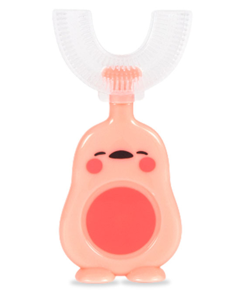 Chinmay Kids U-Shaped Toothbrush Food Grade Material And Attractive Cartoon Ultra Soft Toothbrush (Pink)-image-46