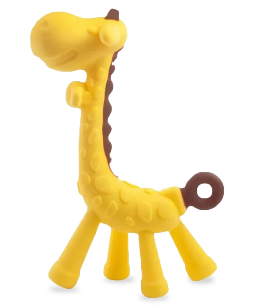 Chinmay Kids Silicone Baby Teether Giraffe Shape Baby Teething Toy Cartoon BPA Free Teether (Yellow)-image-24