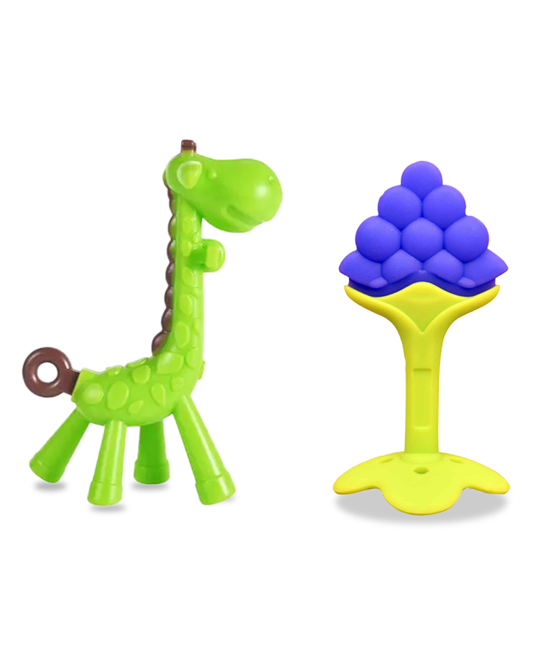 Chinmay Kids Silicone Baby Teether Giraffe and Stand Shape Baby Teething Toy Cartoon BPA Free Teether Green & Blue-image-14