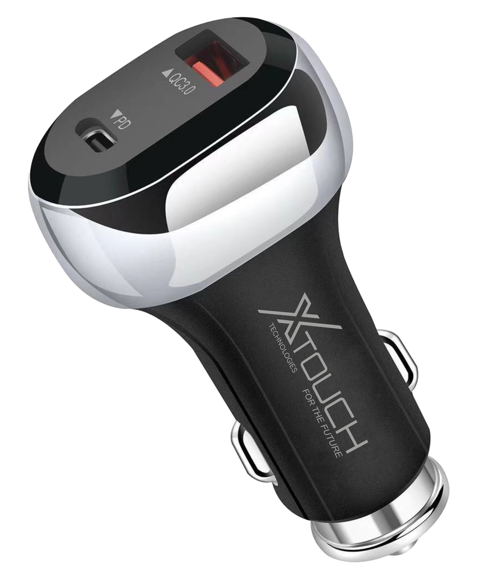 XTOUCH 38 W Qualcomm 3.0 Turbo Car Charger 2 Port Fast Car Charger Type C and USB Output- Black-picture-16