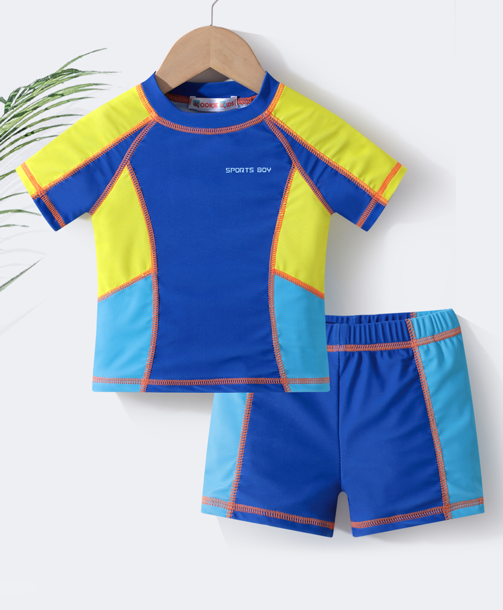 Kookie Kids Half  Sleeves  Two Piece Swimsuit - Blue-image-36