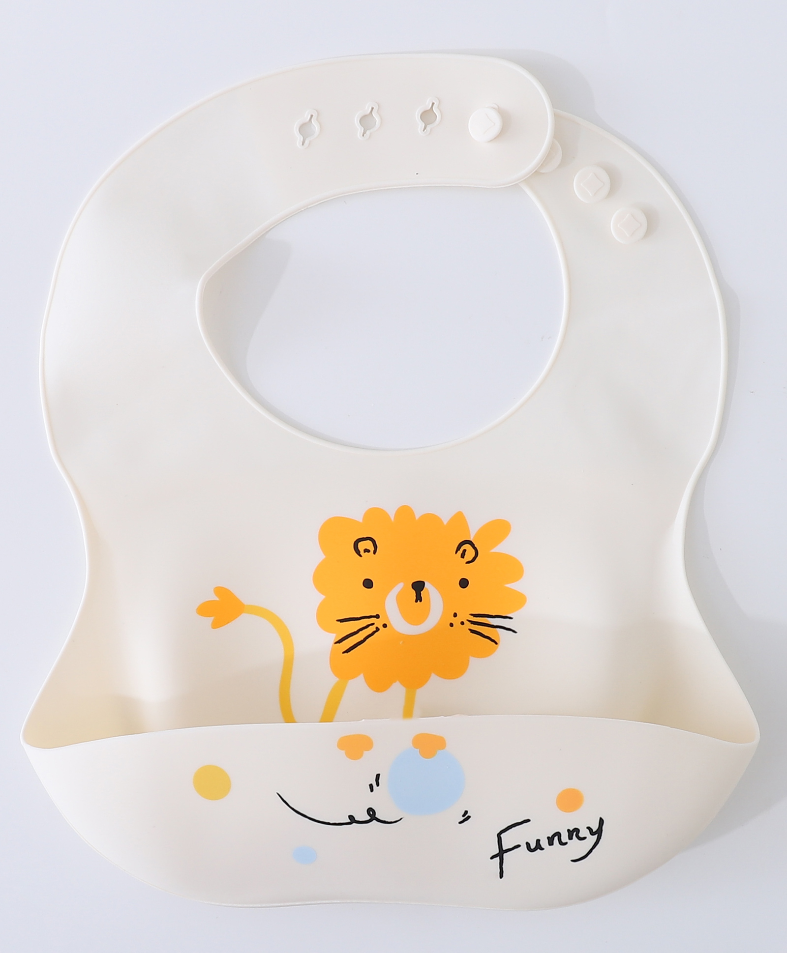 fab n funky Silicone Bib With Lion Print- Light Pink-picture-12